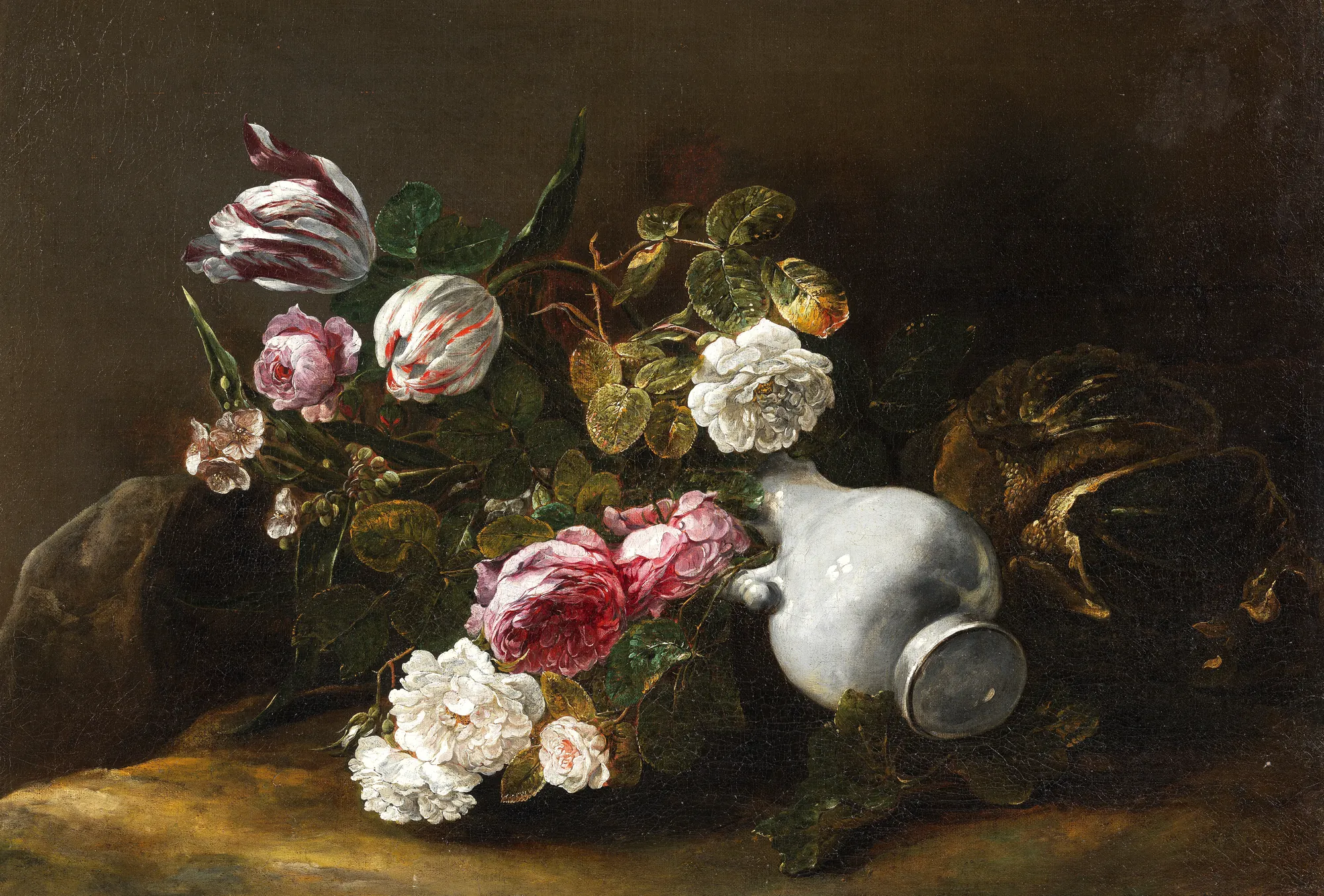Still Life of Flowers and an Overturned Jug