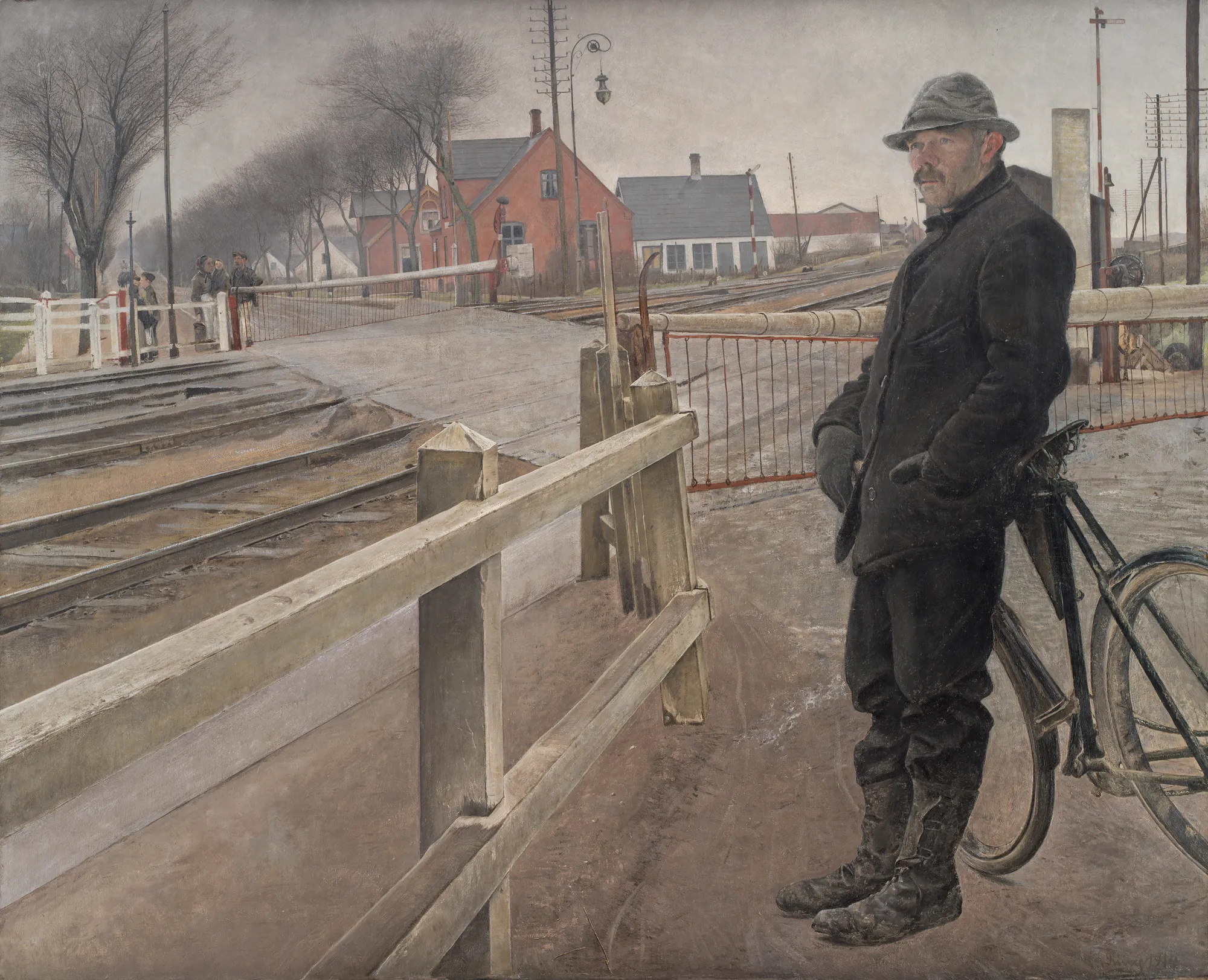 Waiting for the Train: Level Crossing by Roskilde Highway