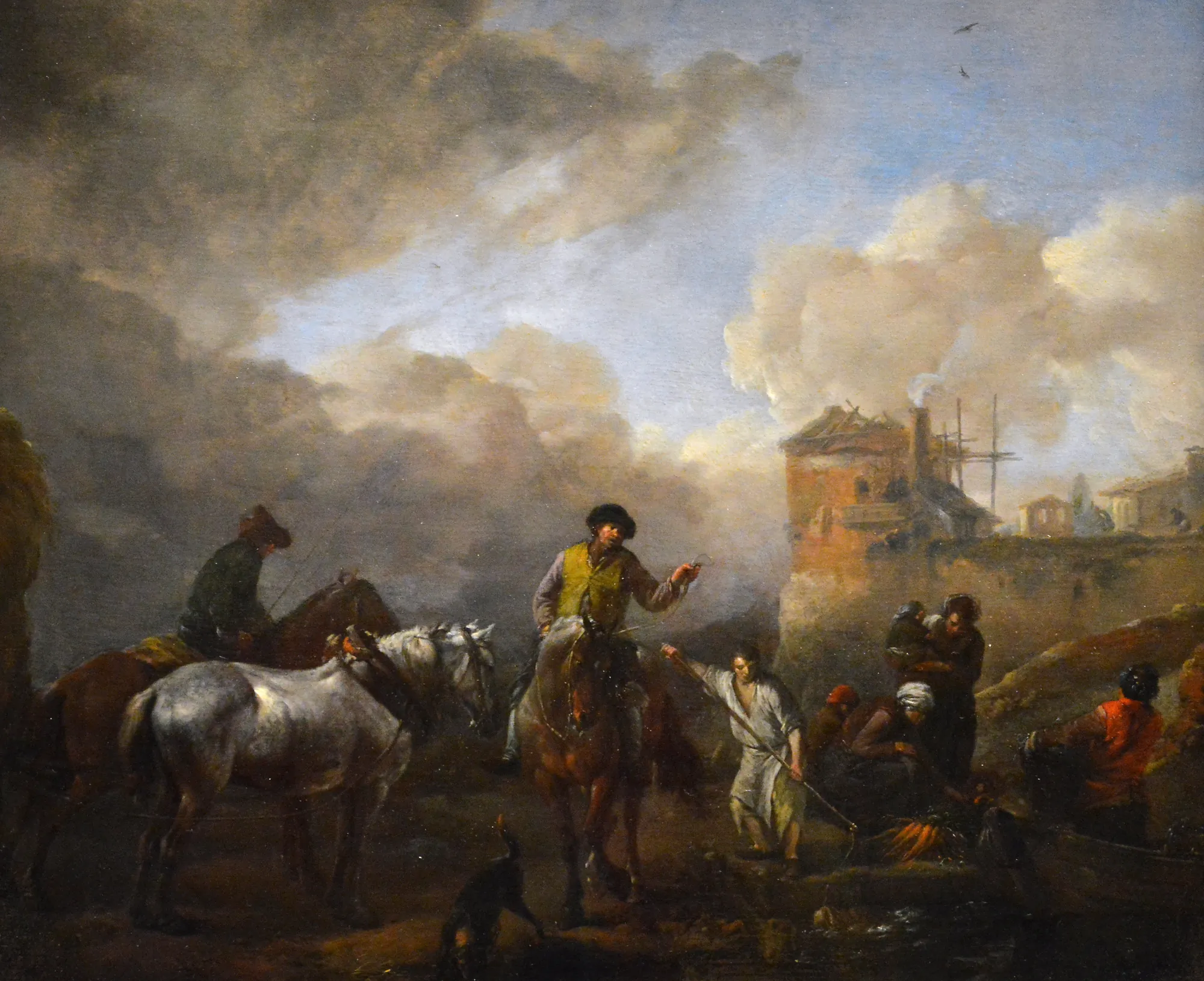 Harness and Peasants on a Riverbank