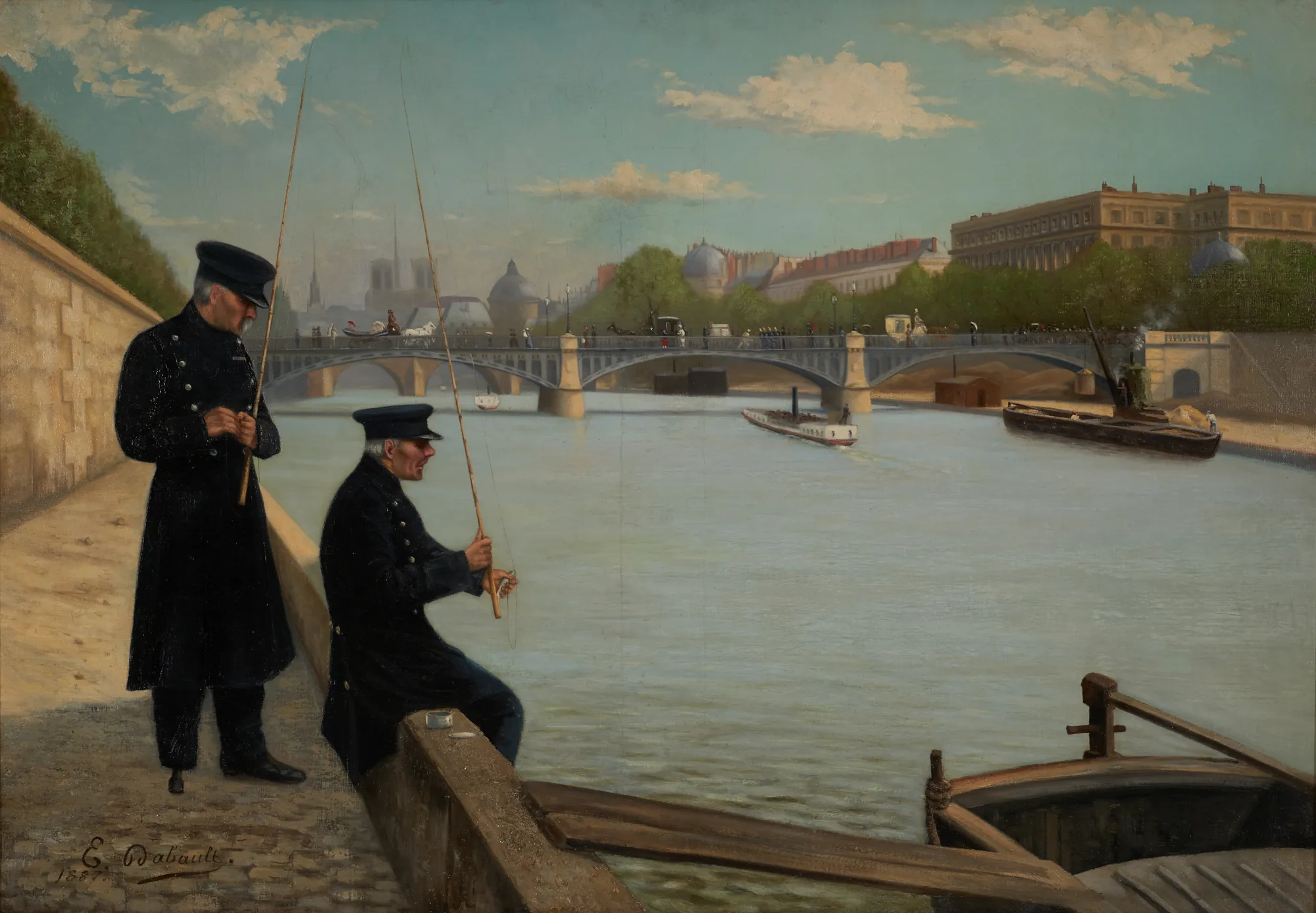 Invalides pêchant à la ligne, près du pont de Solférino