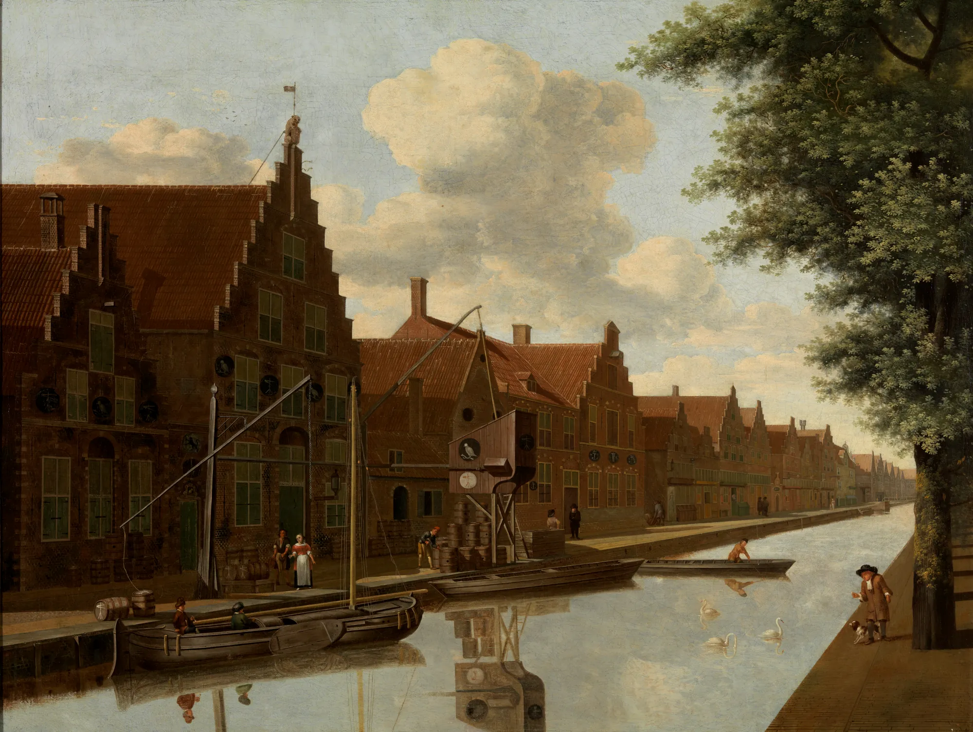 View of the Bakenessergracht with the De Passer en De Valk Brewery