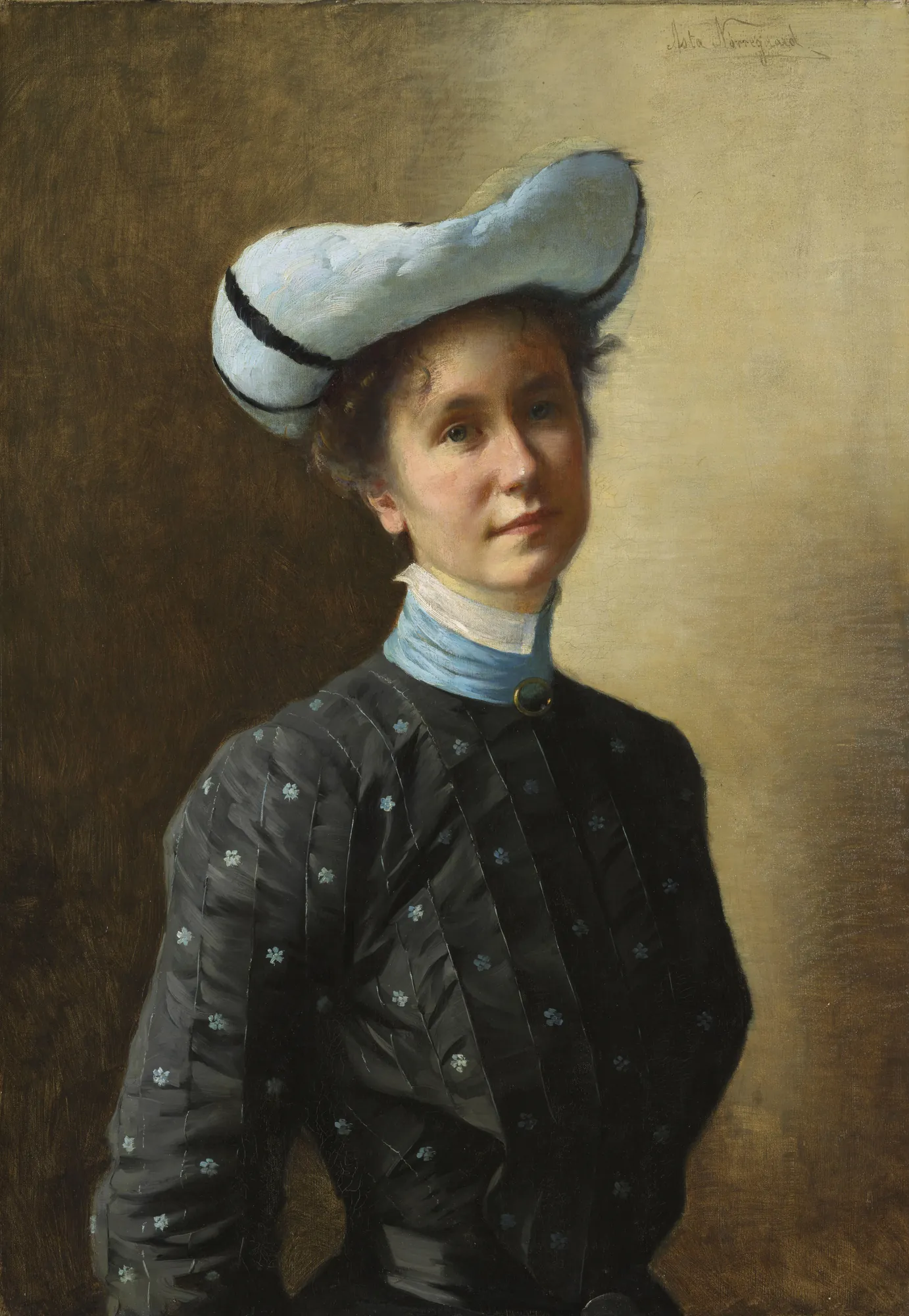 Portrait of a Lady in a Blue Hat