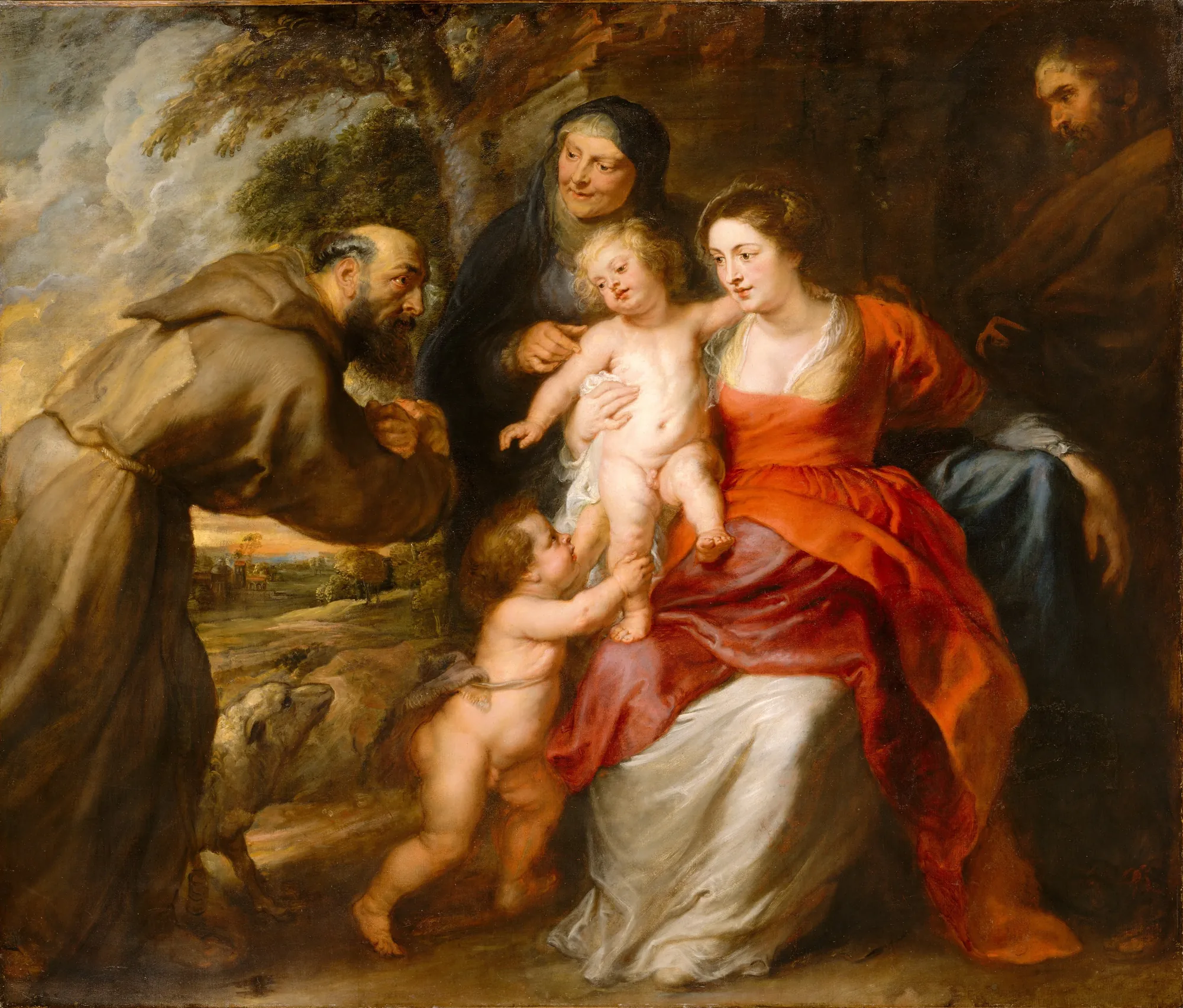 The Holy Family with Saints Francis, Anne, and John the Baptist