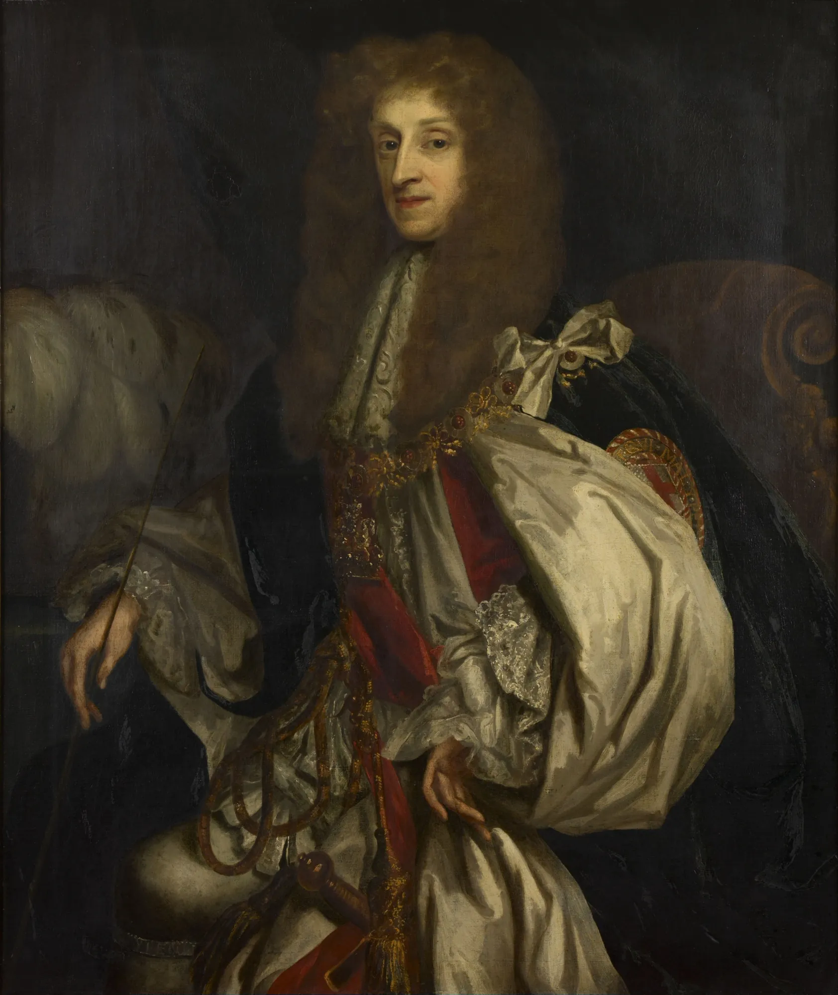 Thomas Osborne, 1st Duke of Leeds Thomas Osborne, 1st Duke of Leeds by William Wolfgang Claret. A formal three-quarter length portrait of a nobleman in elaborate white and blue ceremonial robes with a large brown wig.