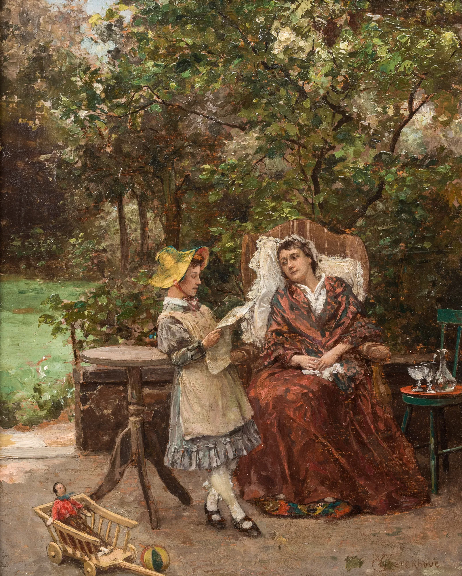 A Moment of Rest in the Garden