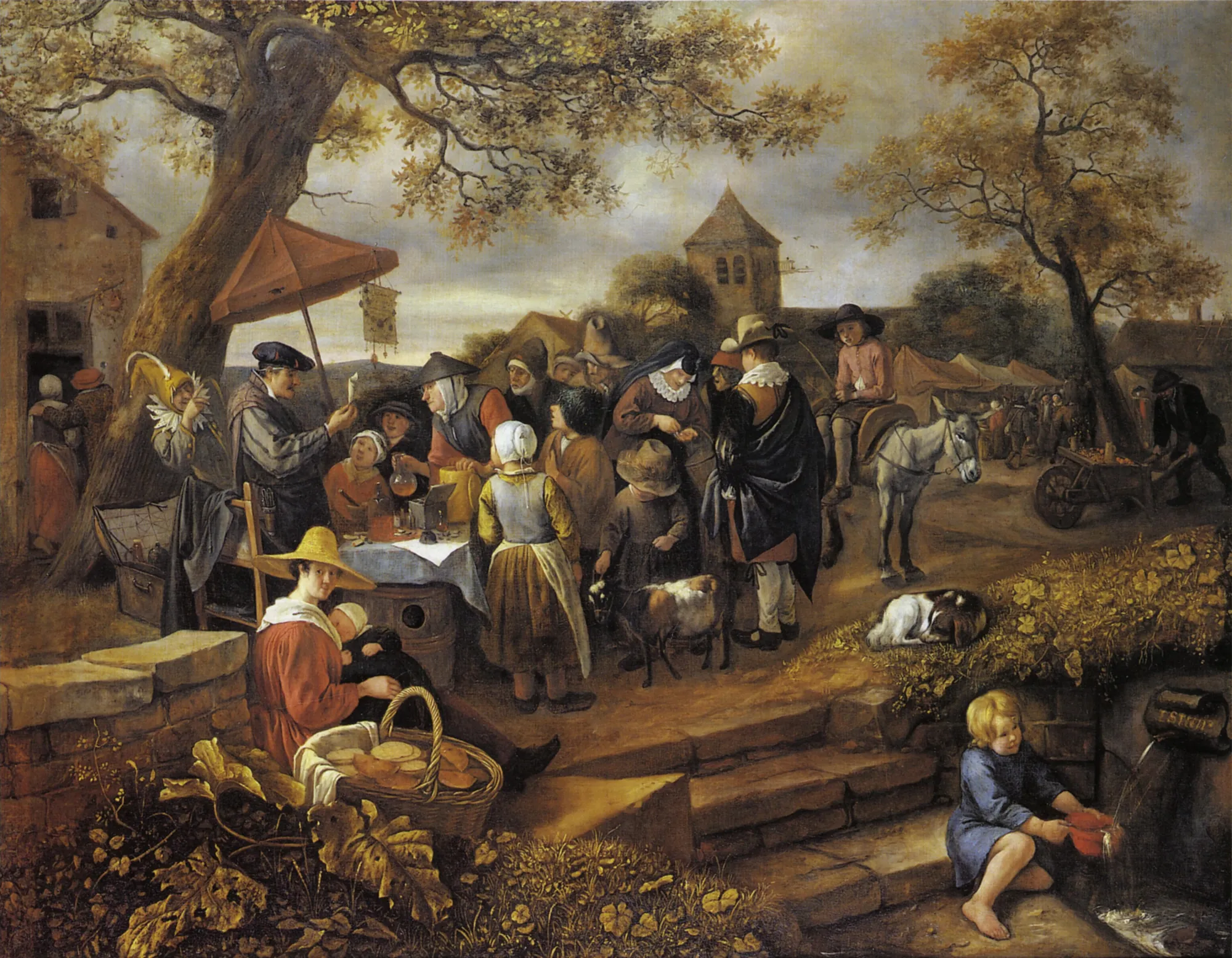 Village Quack before an Inn