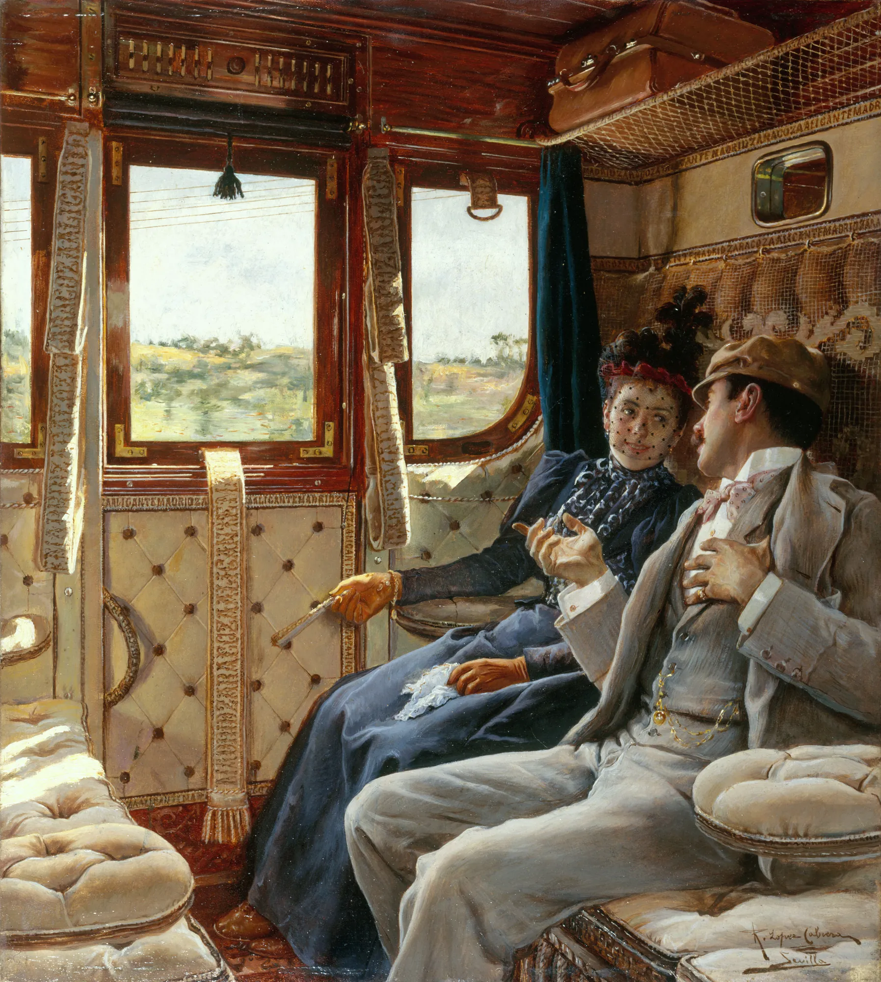 Couple in a Train Compartment