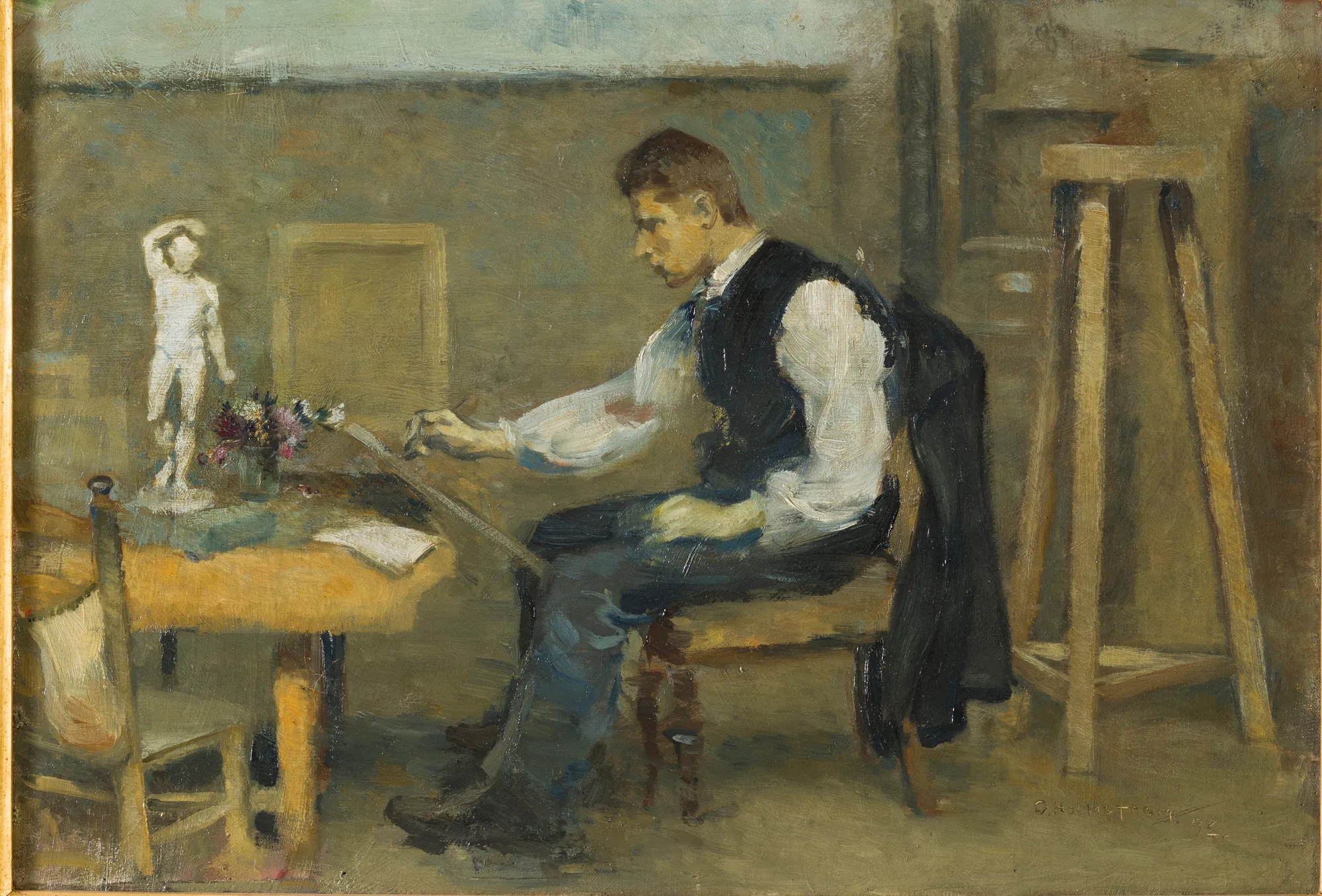 A Man Drawing