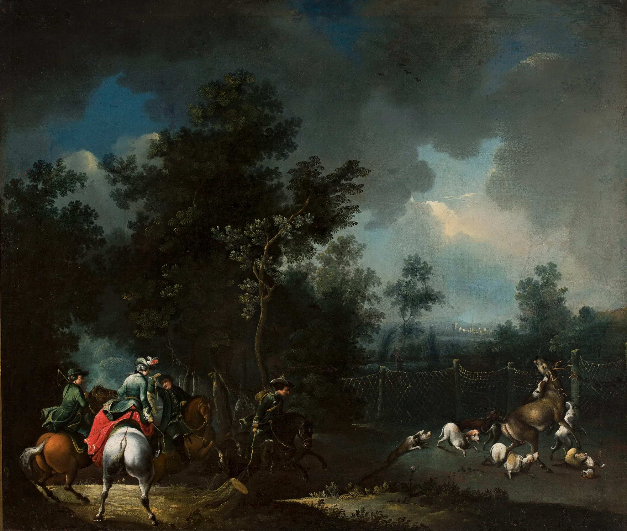 Landscape with a Scene of Deer Hunting