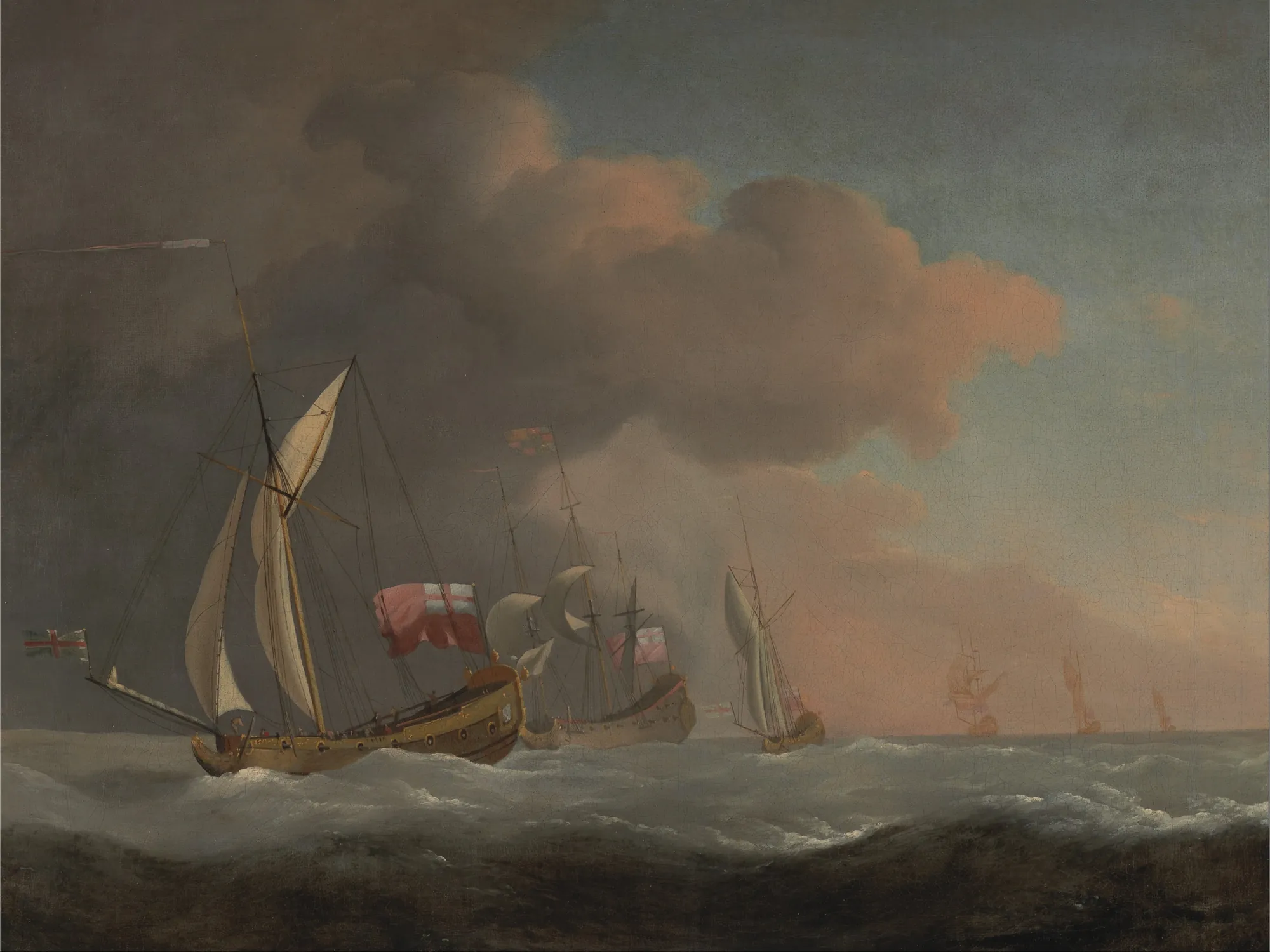 English Royal Yachts at Sea in a Strong Breeze