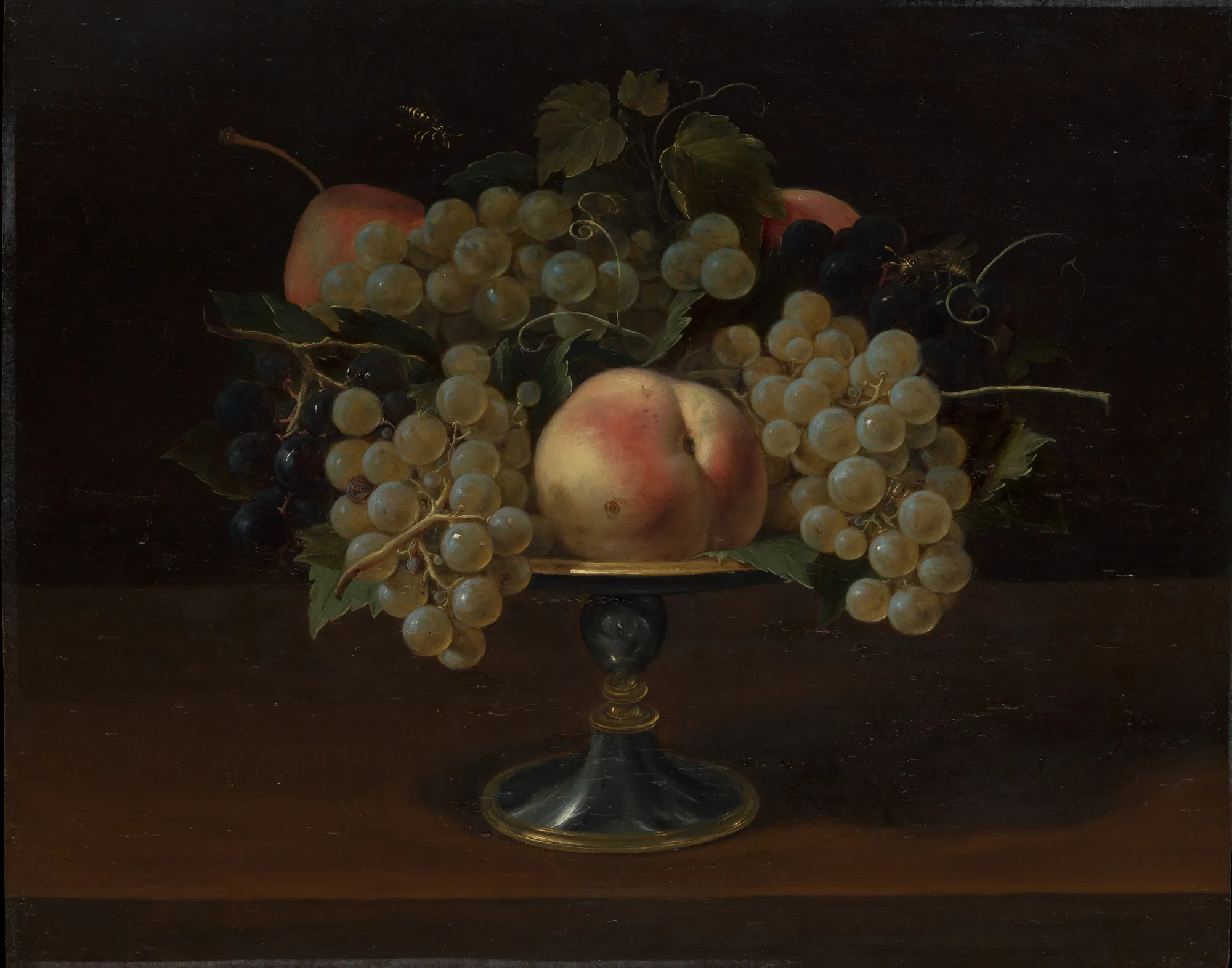 Still Life of Grapes and Peaches