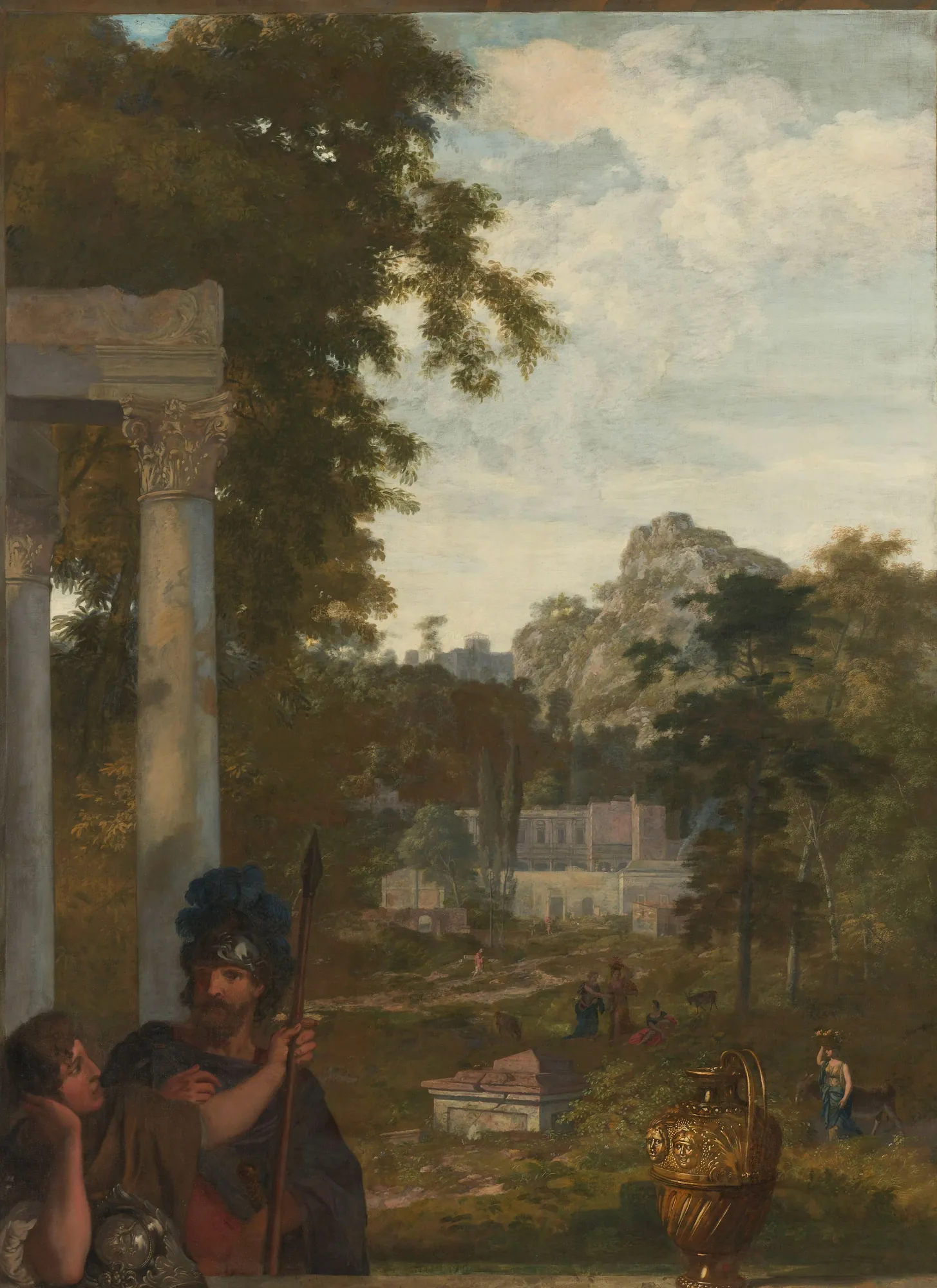 Italian Landscape with Two Roman Soldiers