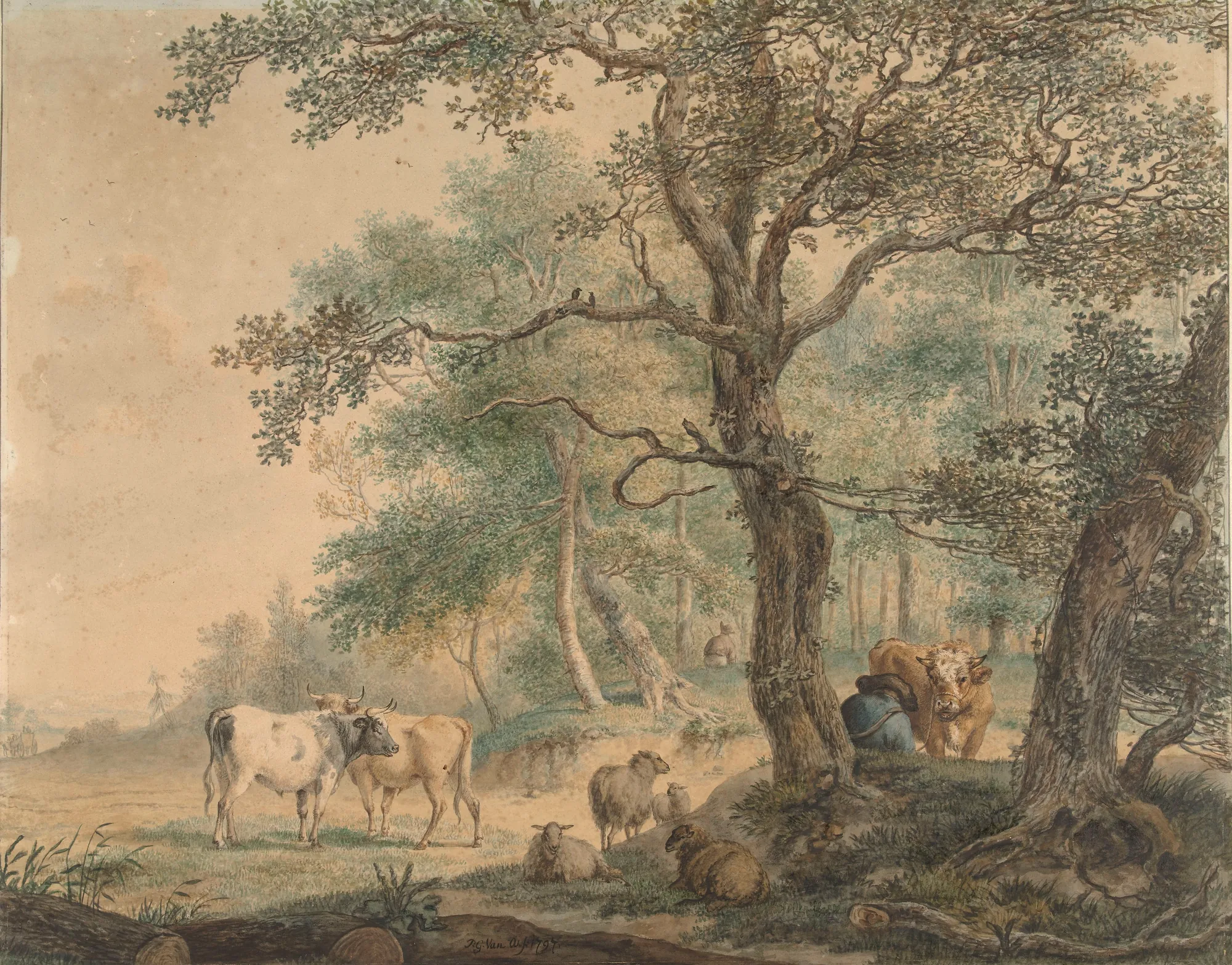 Landscape with two Herdsmen and their Cattle