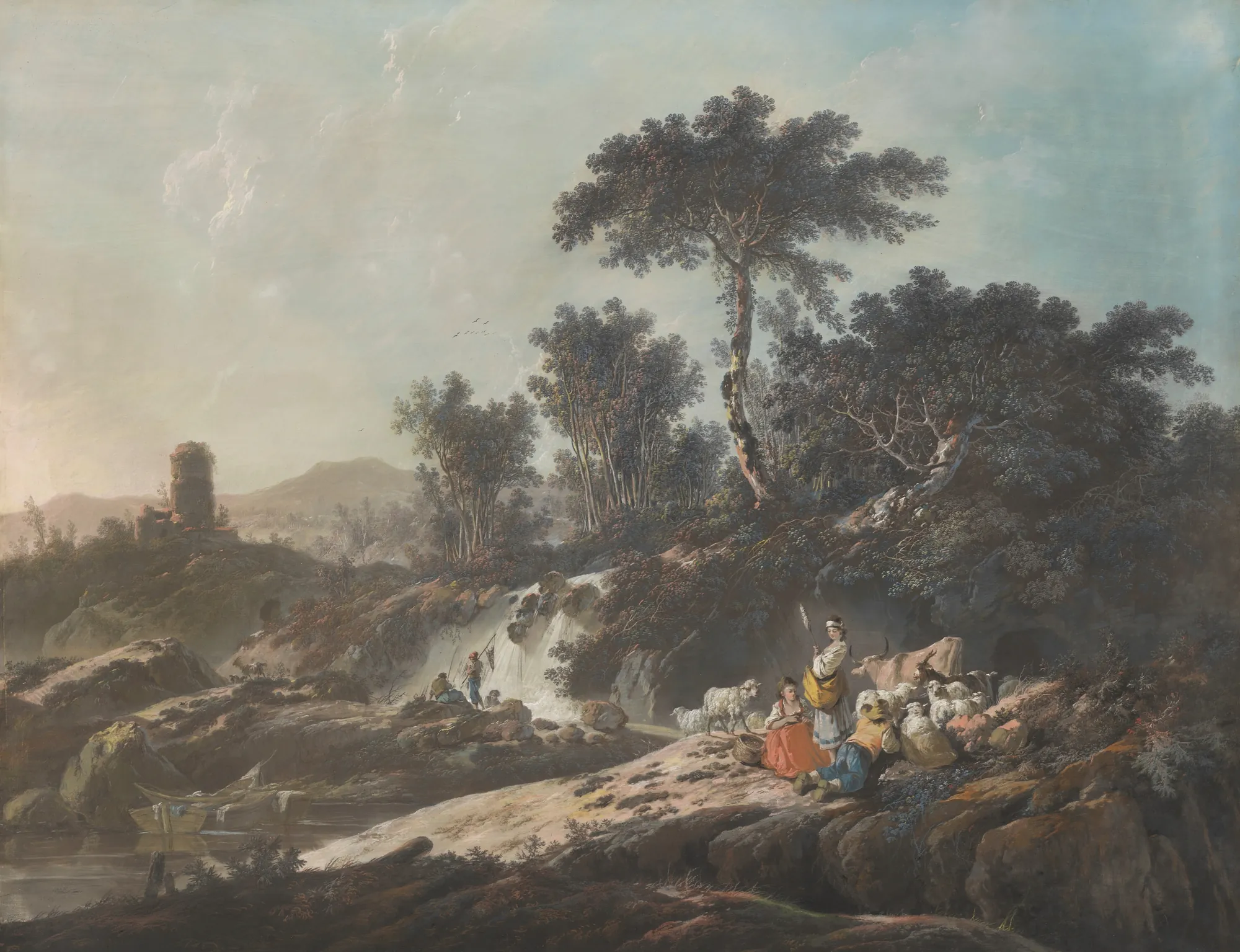 Shepherds Resting by a Stream