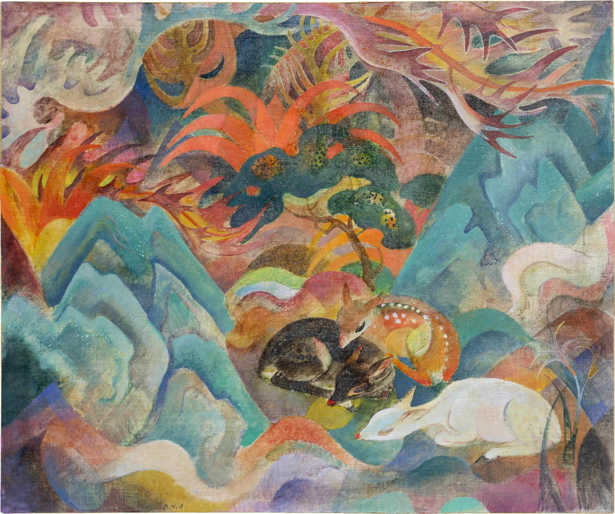 Deer in Japanese Landscape