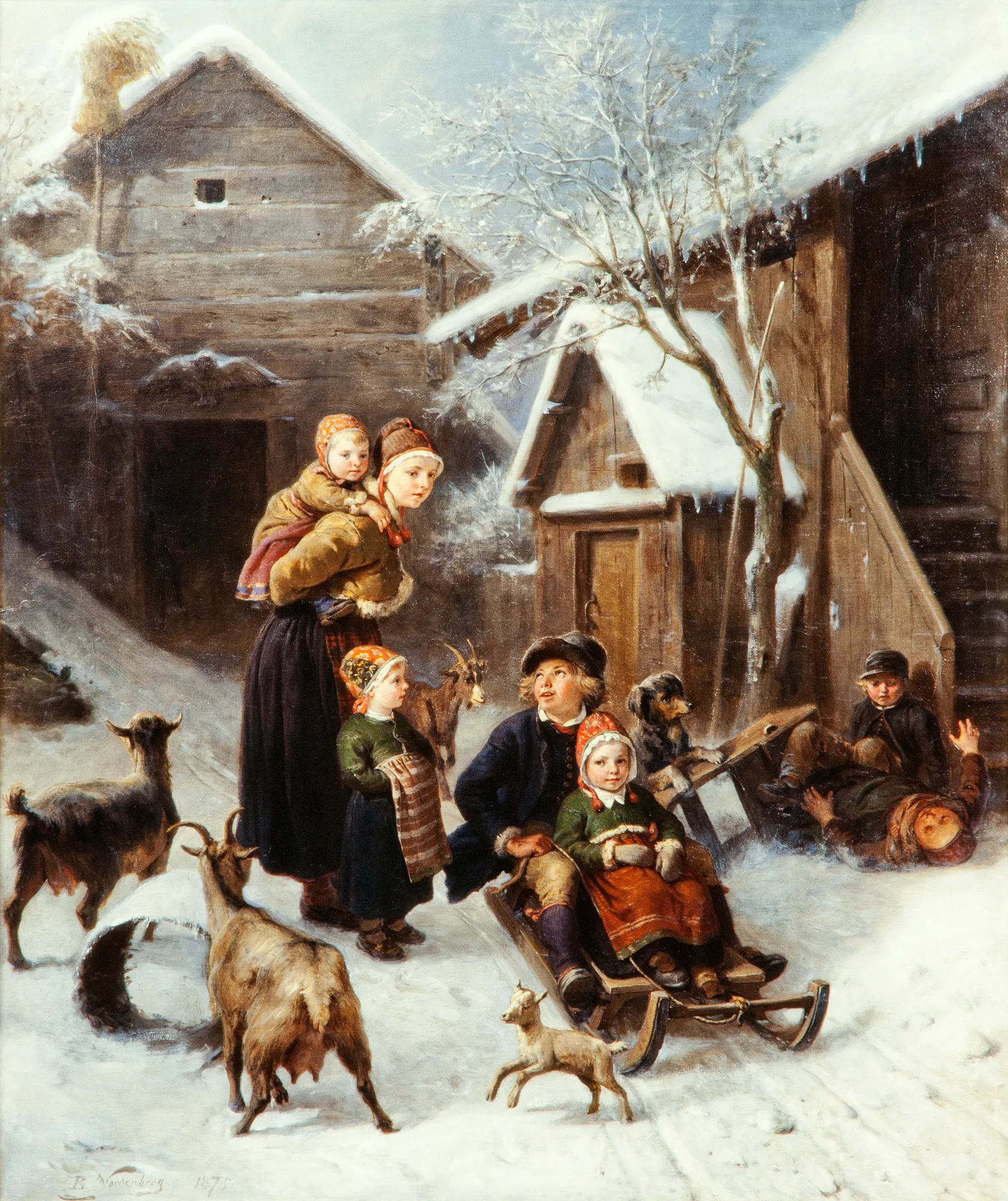 Tobogganing (Dalecarlian Scene)