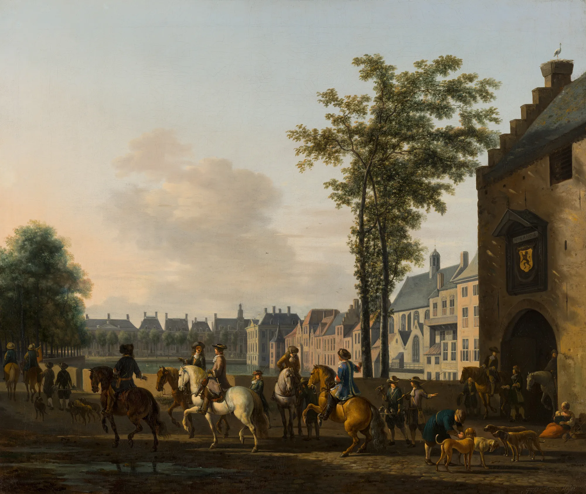 A Hunting Party near the Hofvijver in The Hague