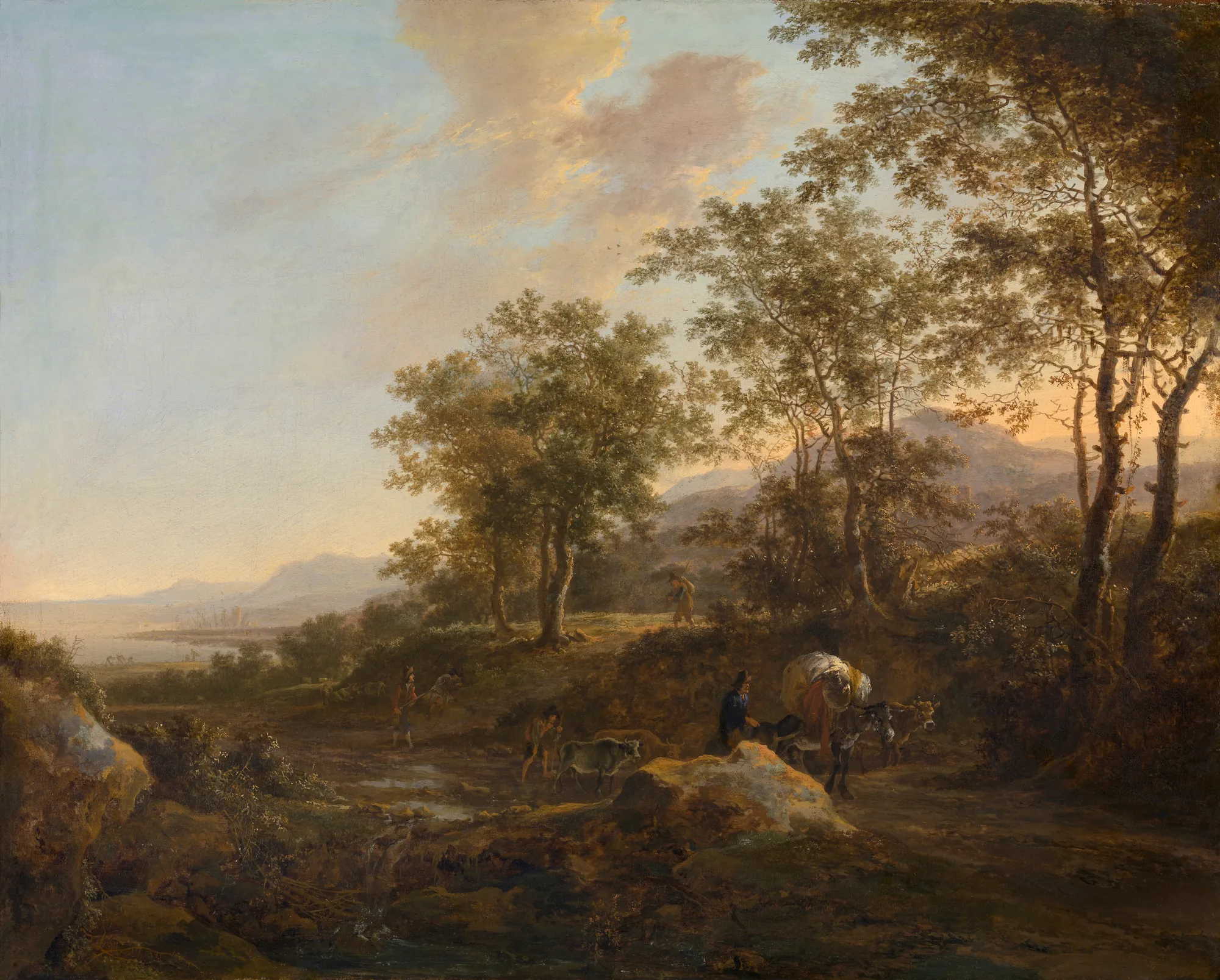 Southern Landscape with Travellers on a Flooded Track