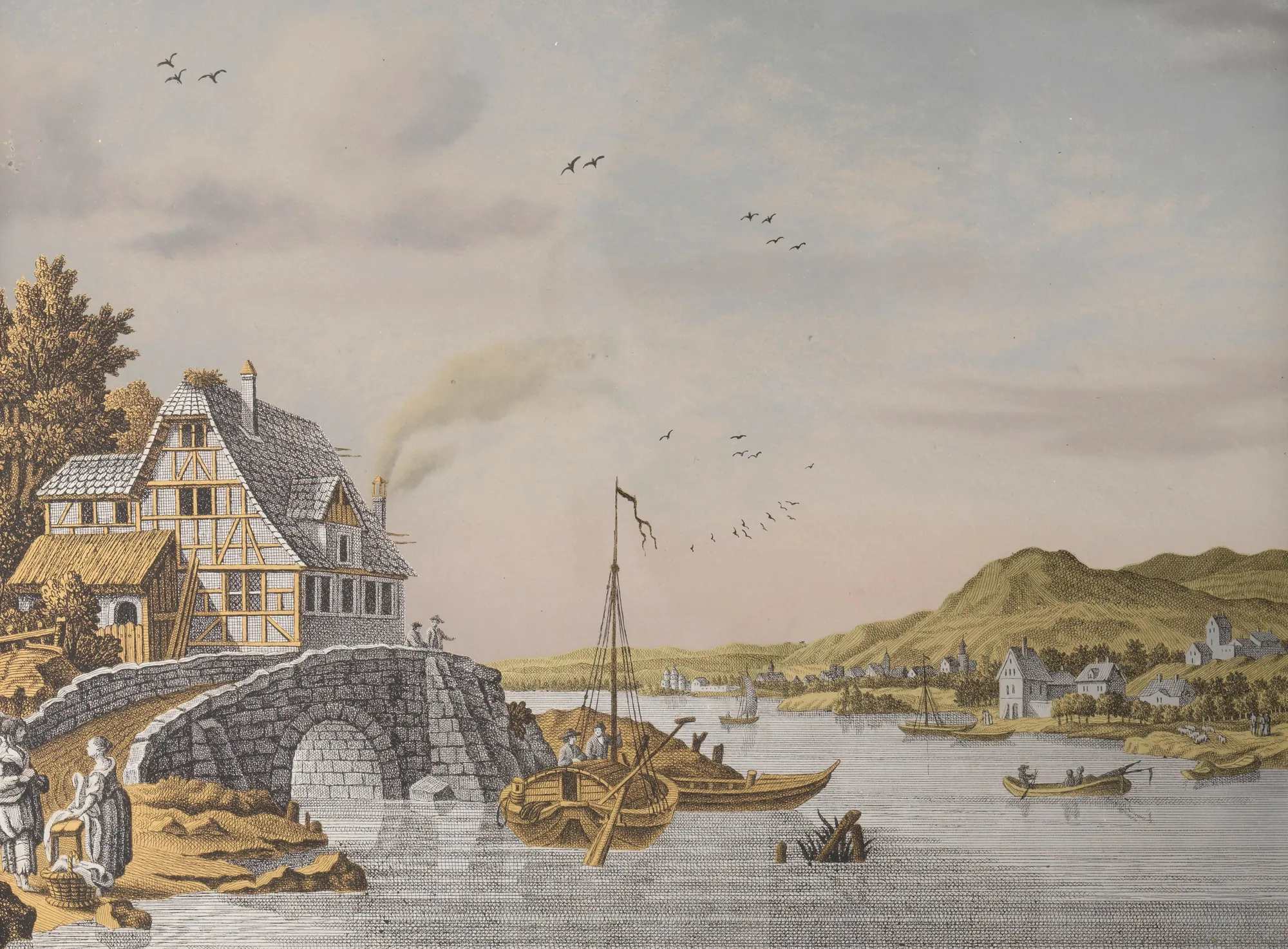 Houses along a River