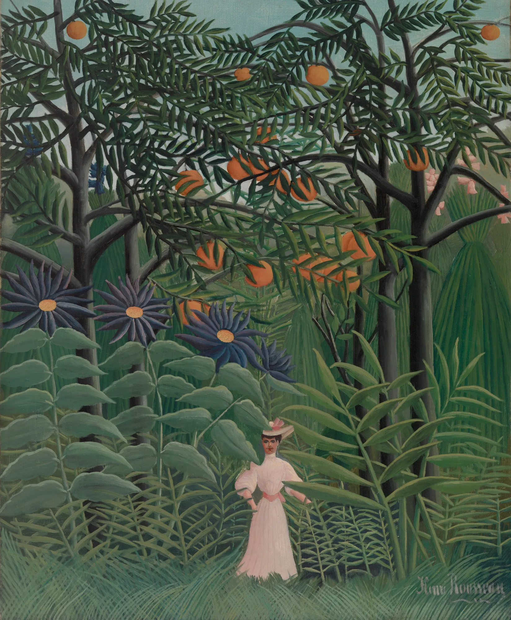 Woman Walking in an Exotic Forest (Femme se promenant dans une forêt exotique)