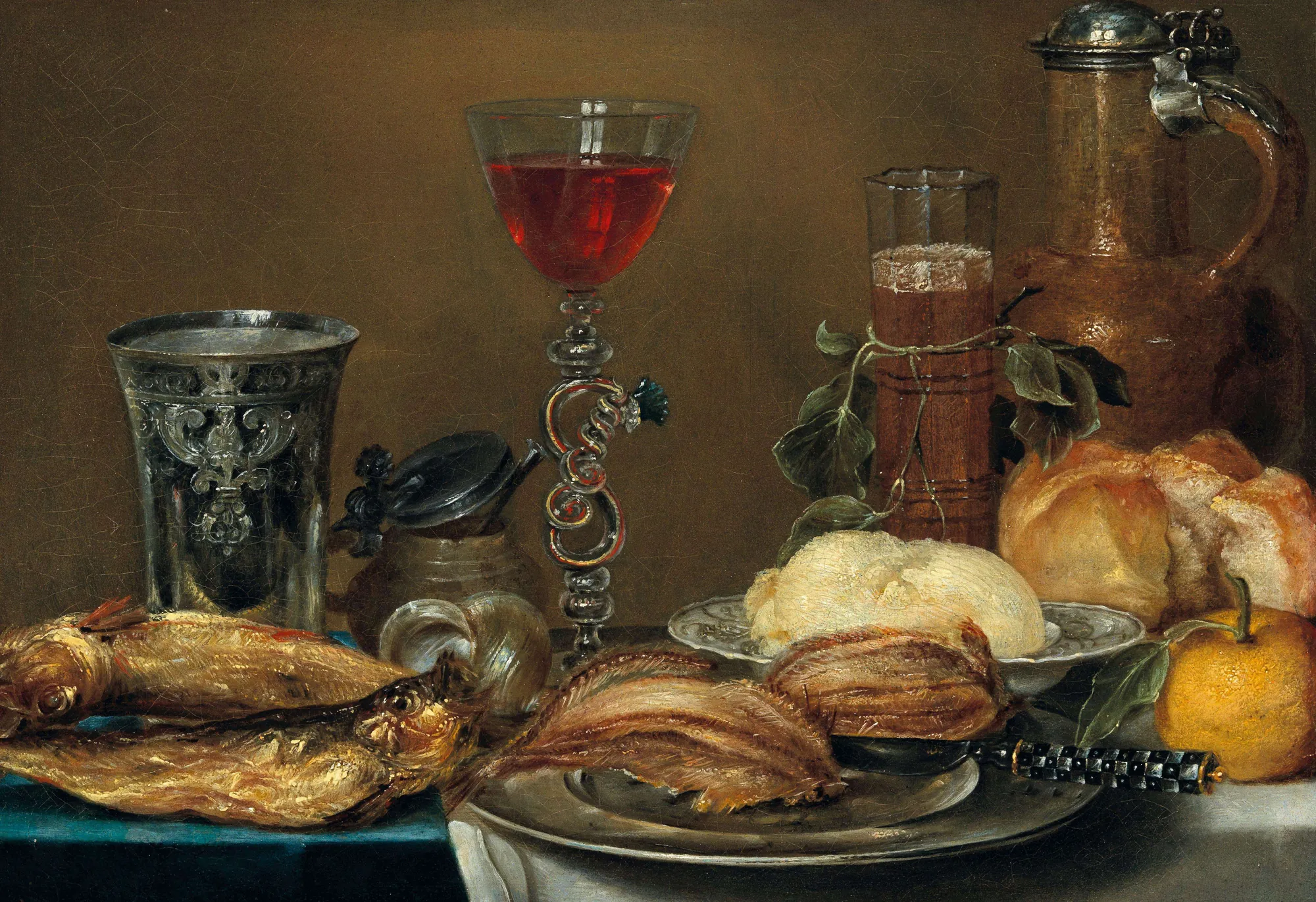 Still Life with Fish, Bread, and Wine