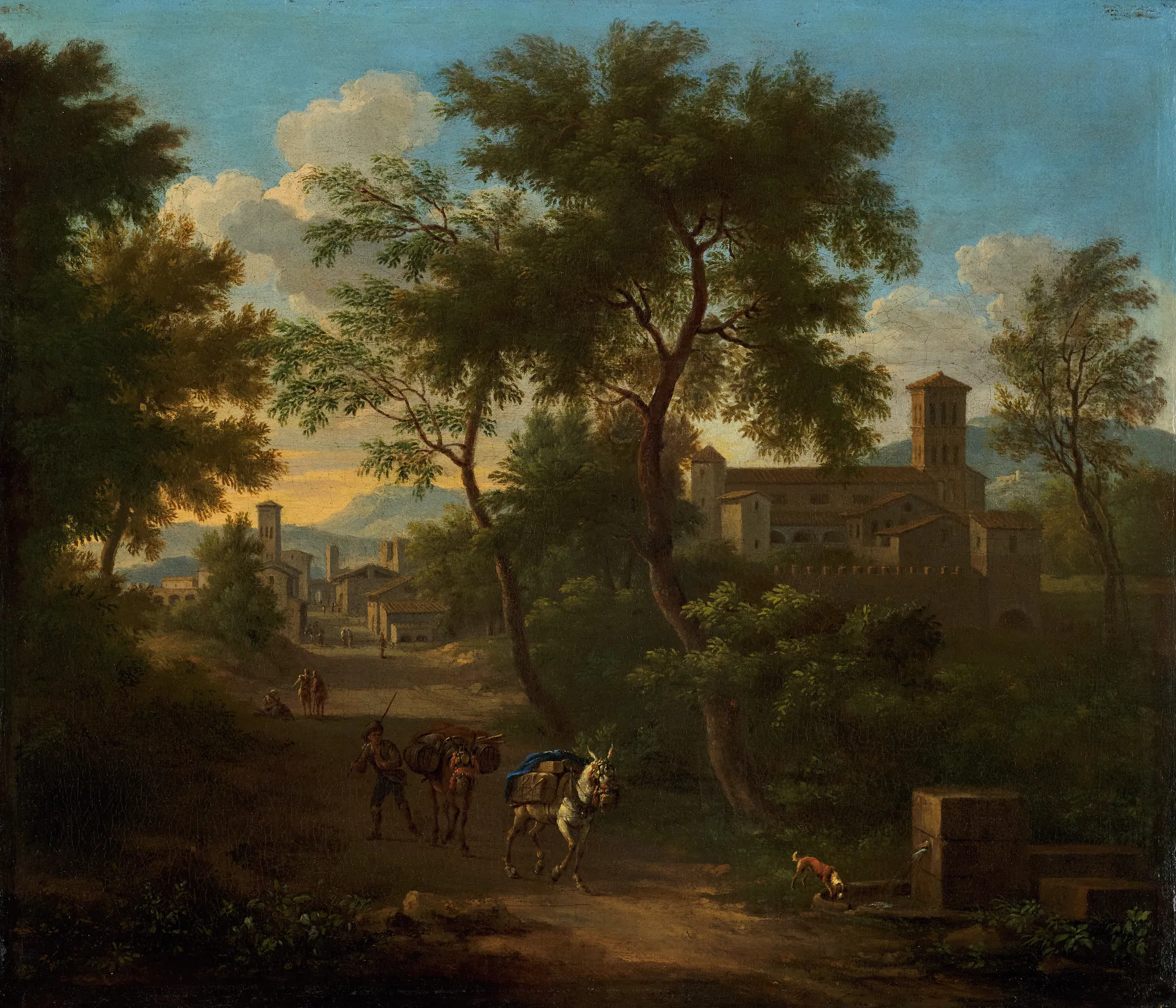 Landscape with a Church and Mules on a Path