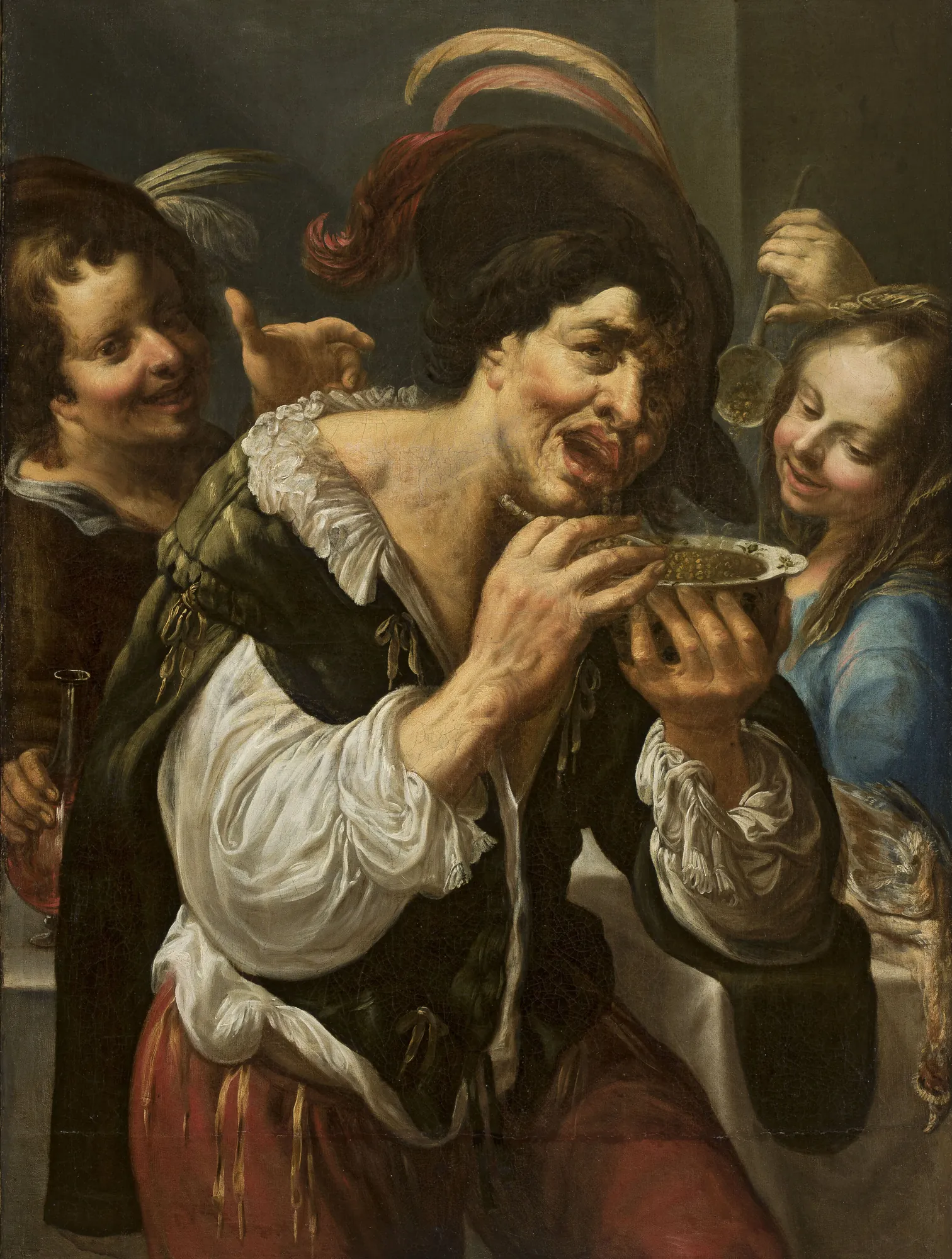Man Eating Lentils