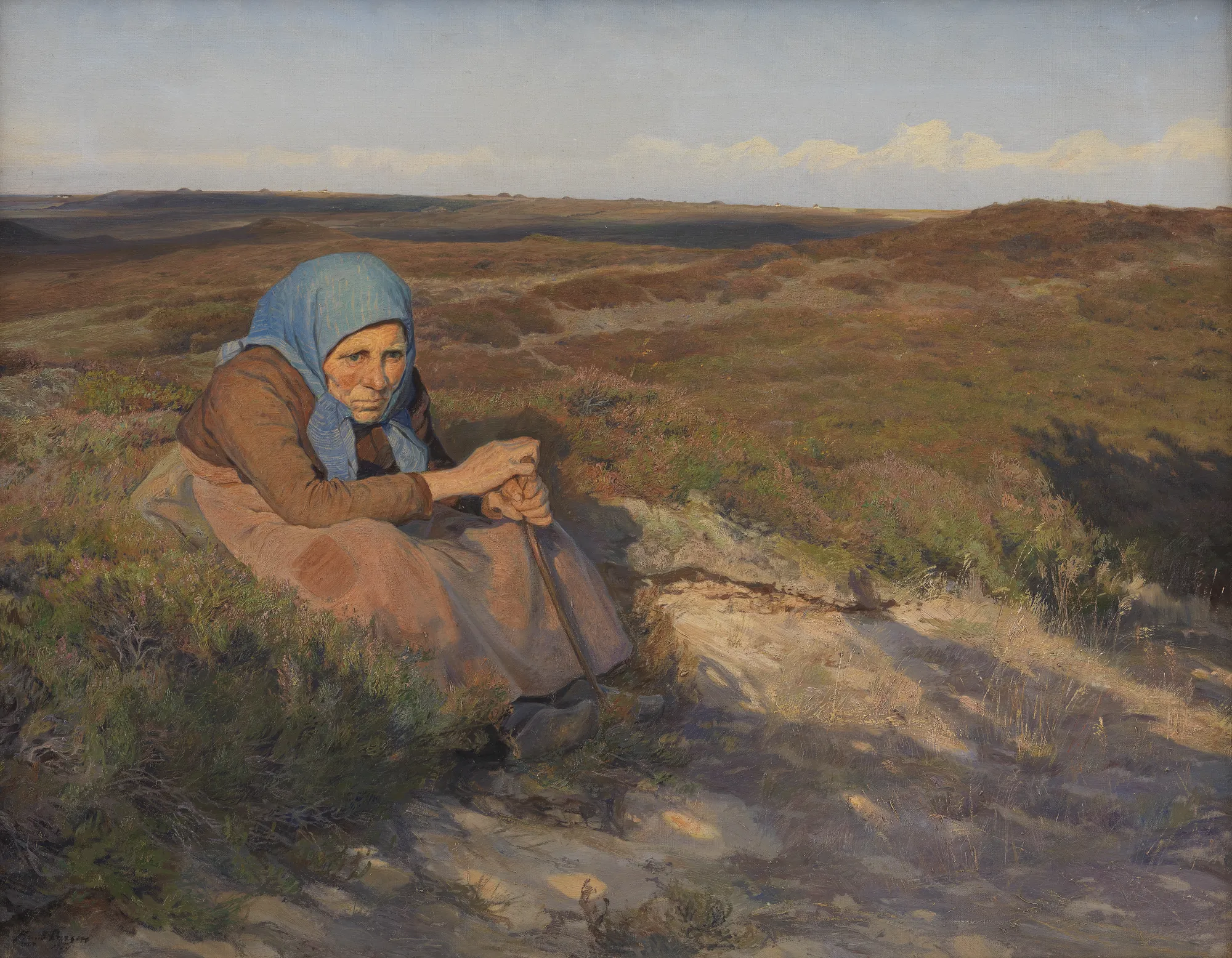 En gammel kone 'Bette Dorte' på heden
