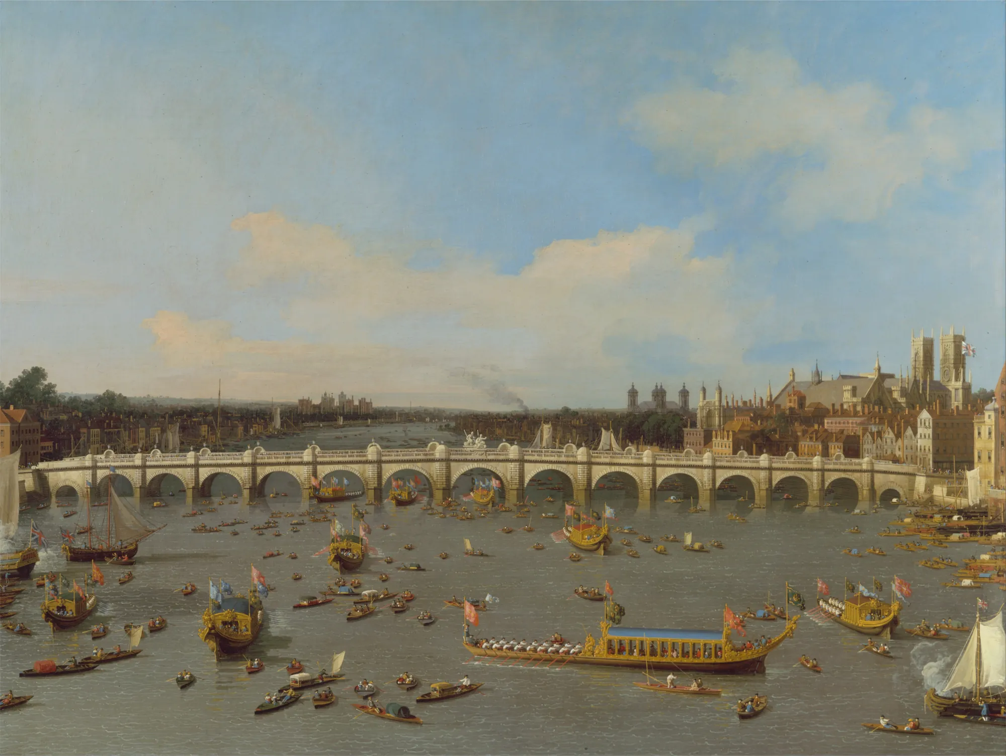Westminster Bridge with the Lord Mayor's Procession on the Thames