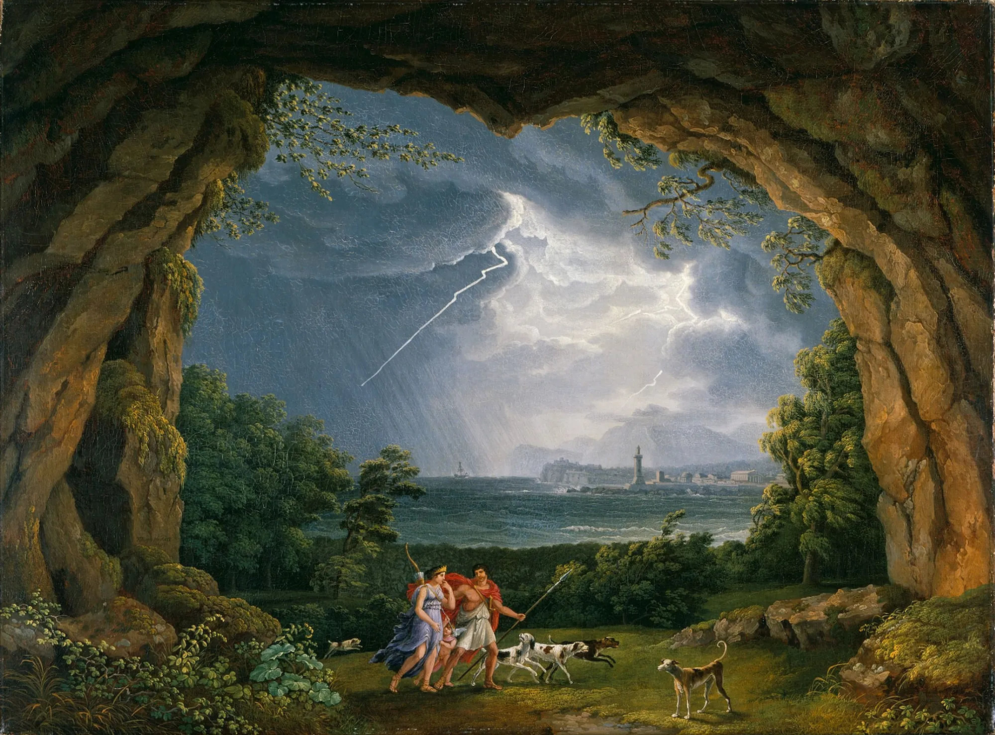 Aeneas and Dido Fleeing the Storm in a Grotto