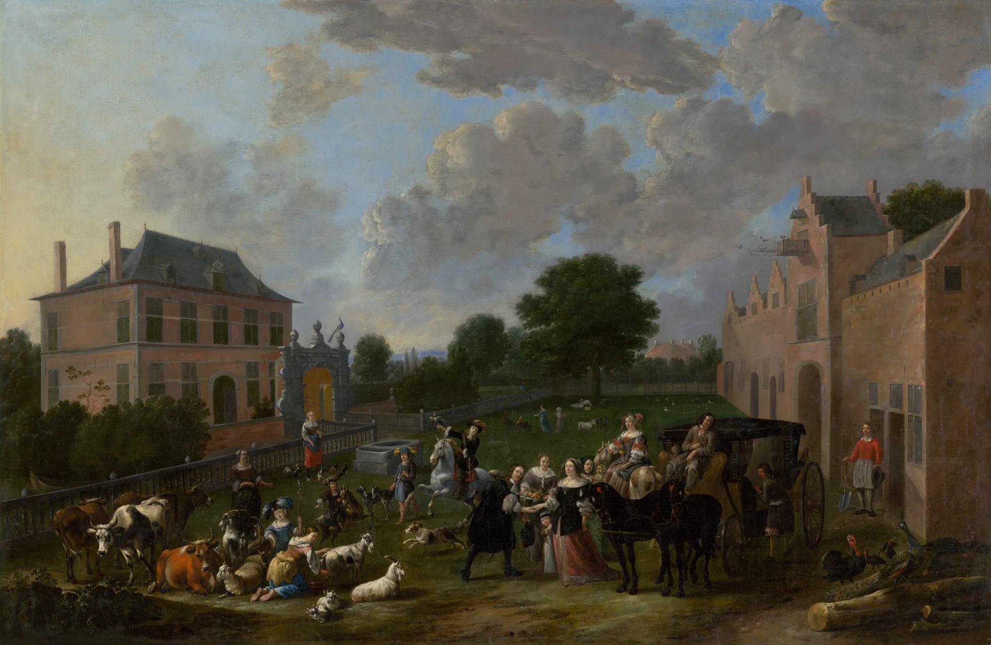 Arrival of a Noble Company at the Castle Courtyard