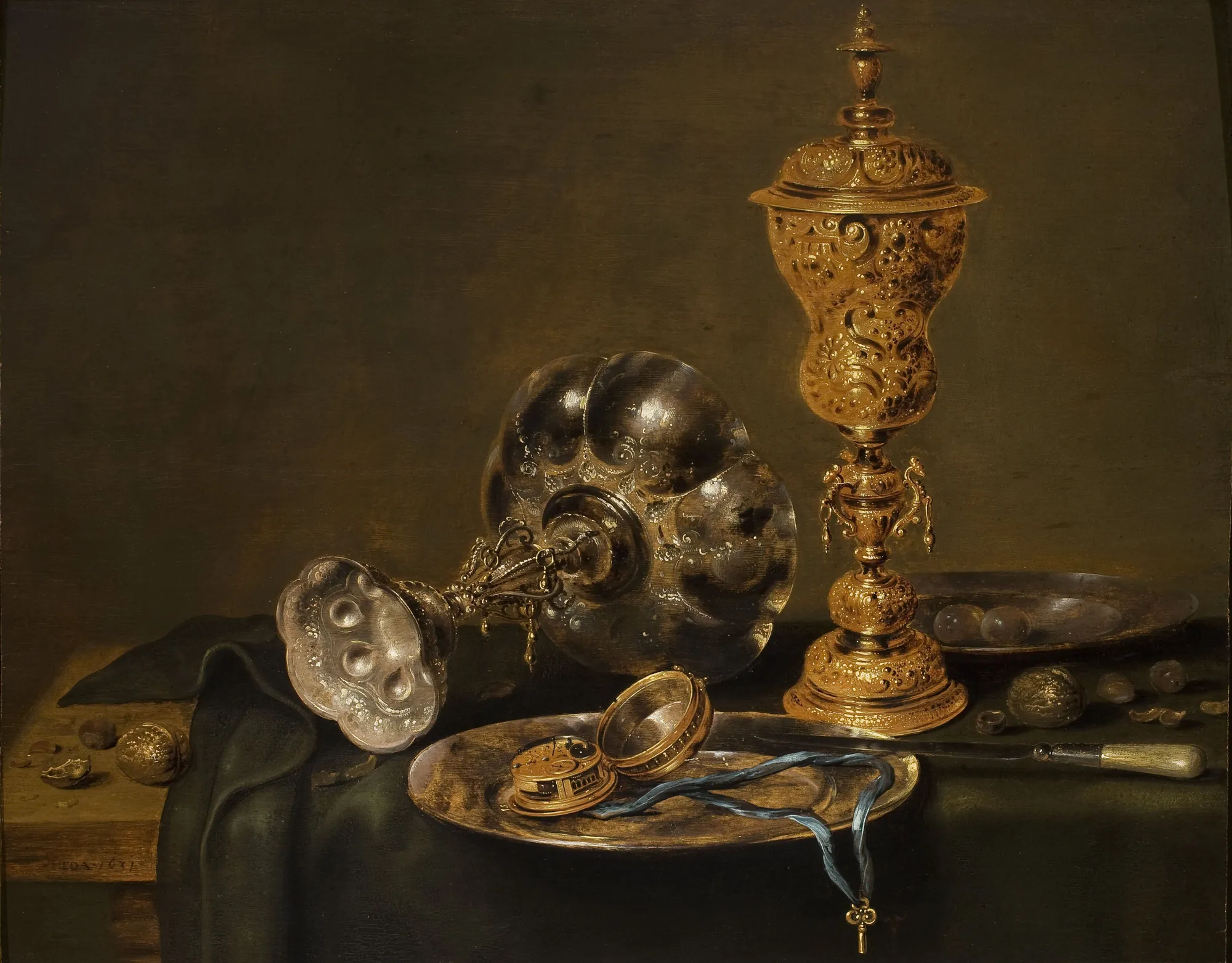 Still Life with Metal Vessels and a Watch