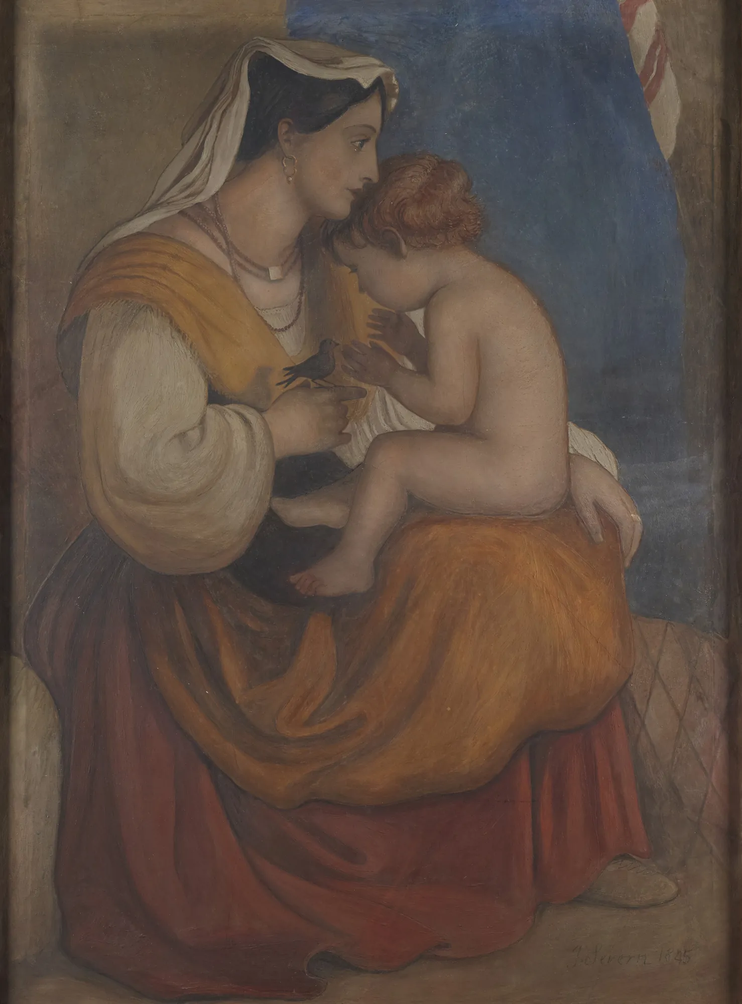 Mother and Child with a Bird