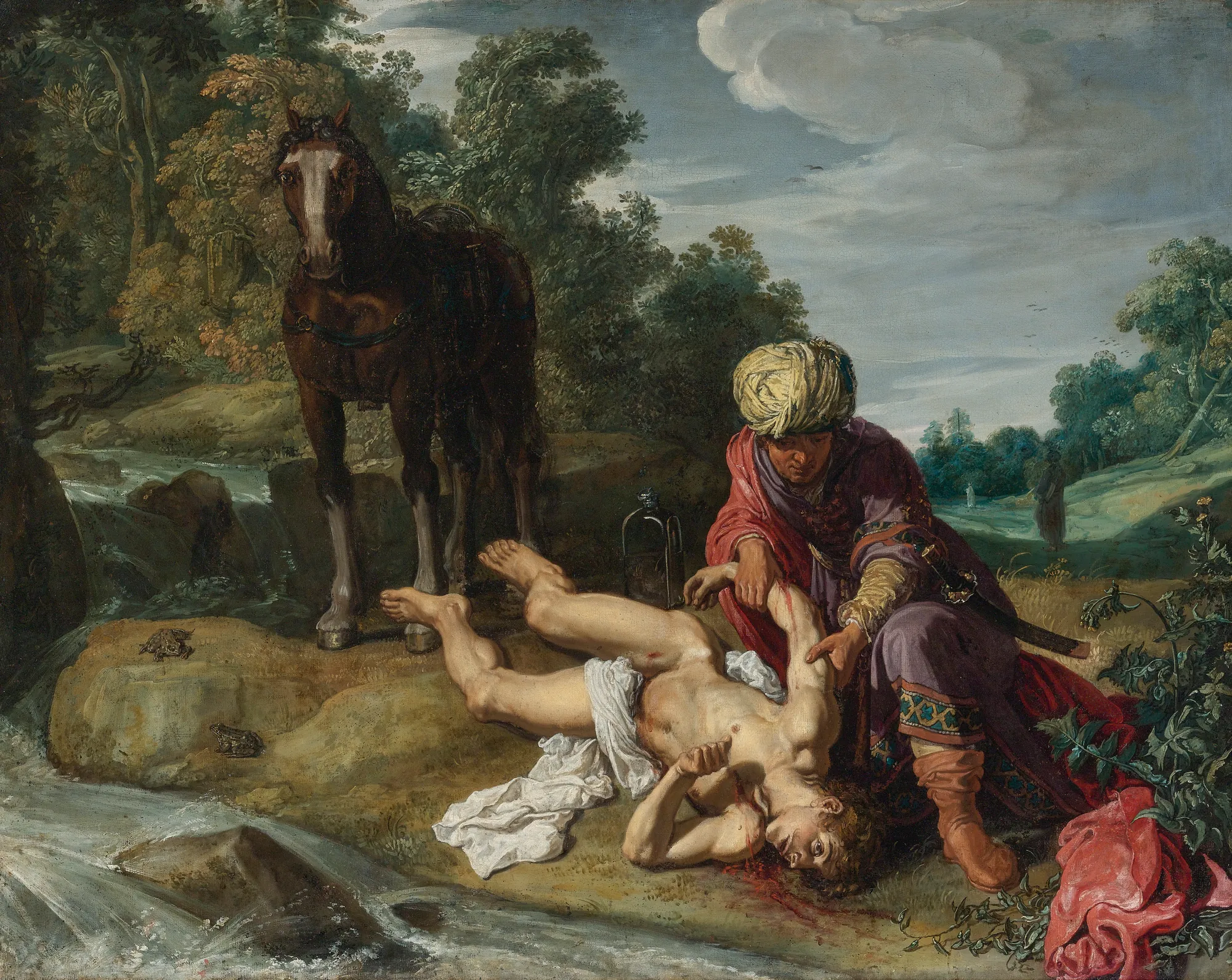 The Good Samaritan Tending the Wounds of the Traveler