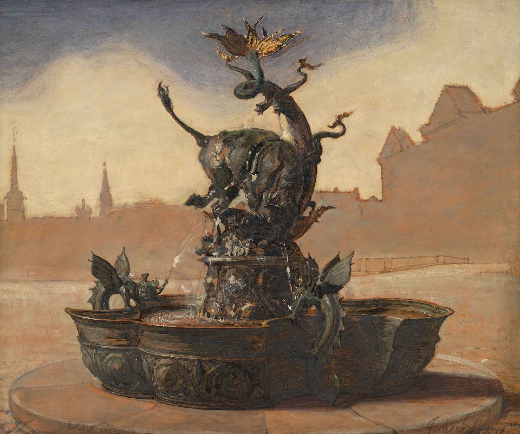 Sketch for the Dragon Fountain