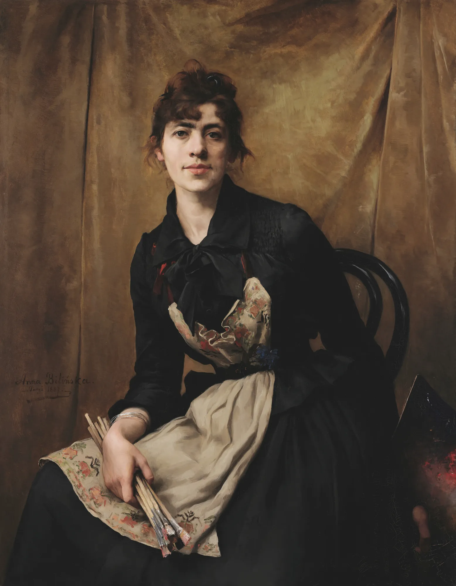 Self-Portrait with Apron and Brushes