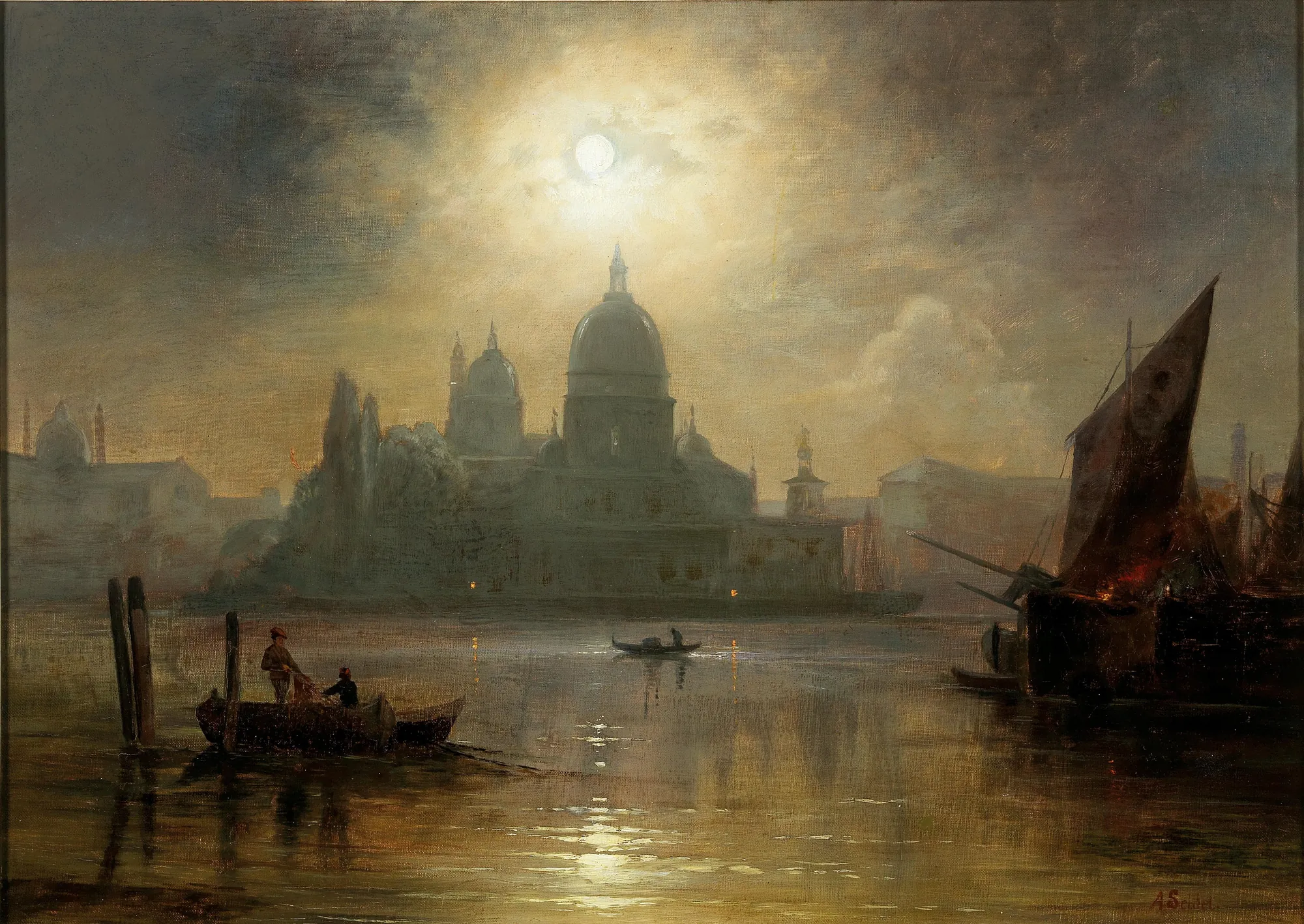 Venice, A Moonlit Night over the Santa Maria Salute