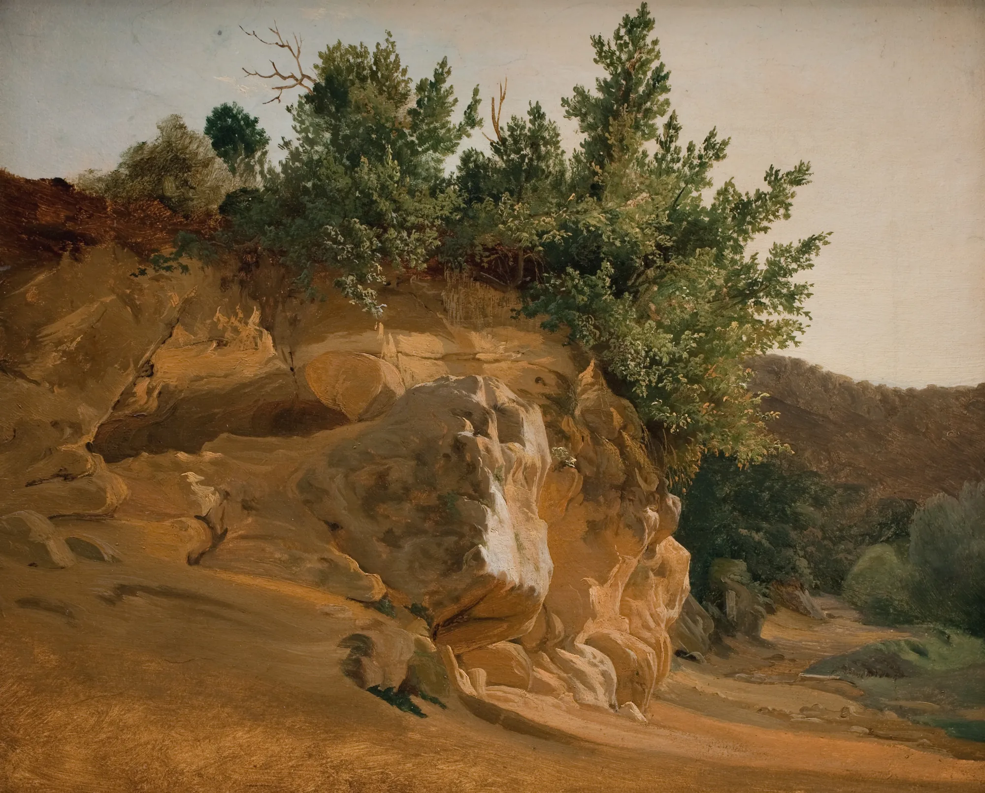 Italian Mountain Landscape with Overgrown Rock