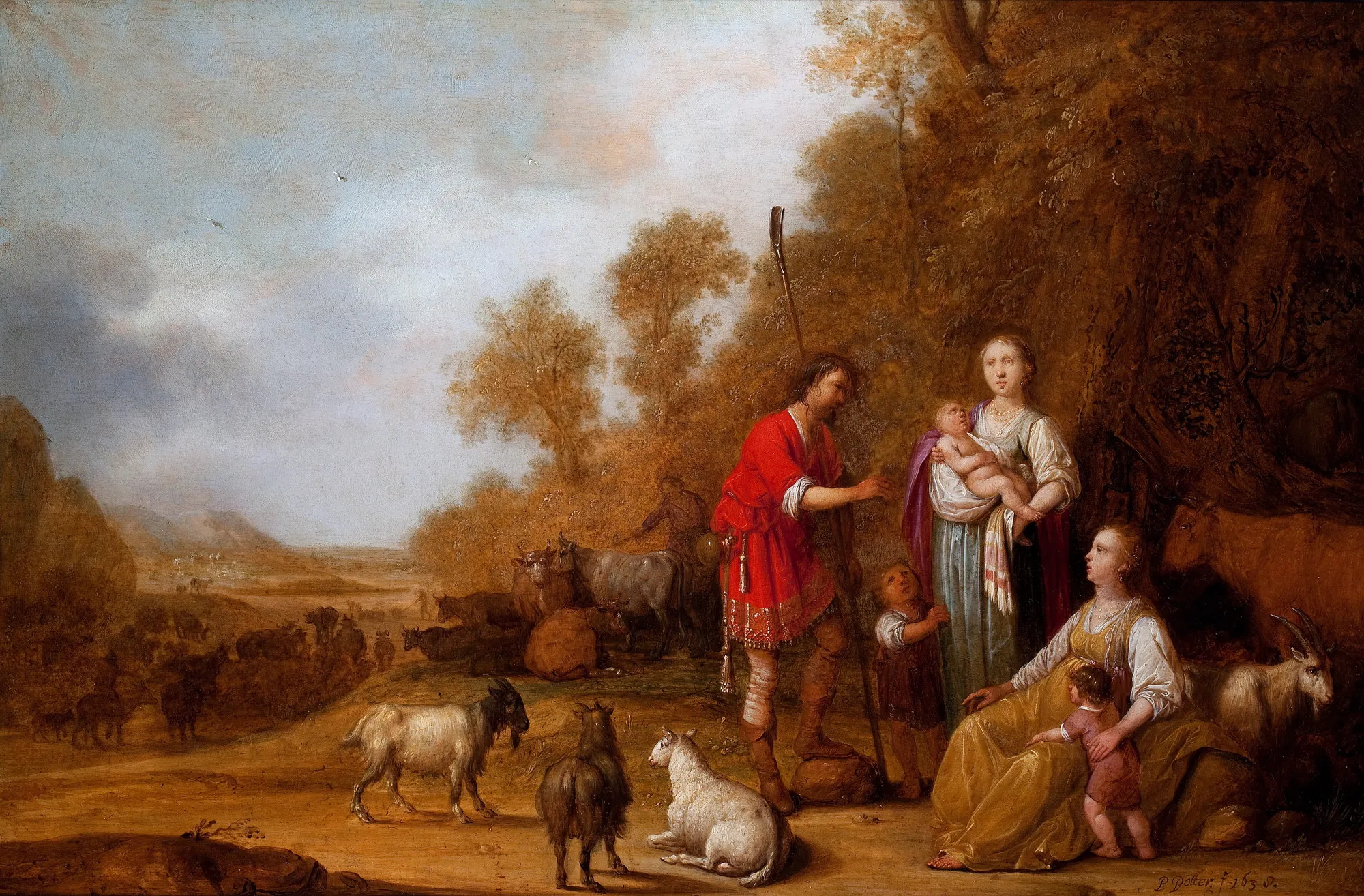 Jacob Urging Leah and Rachel to Flee from Laban