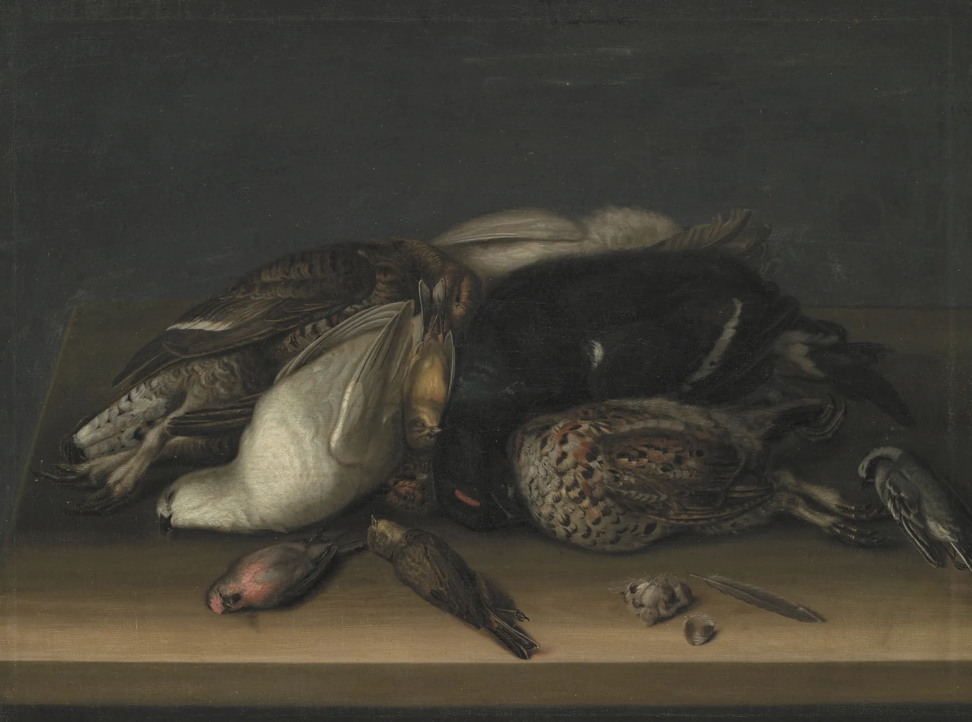 Wildfowl on a Wooden Table