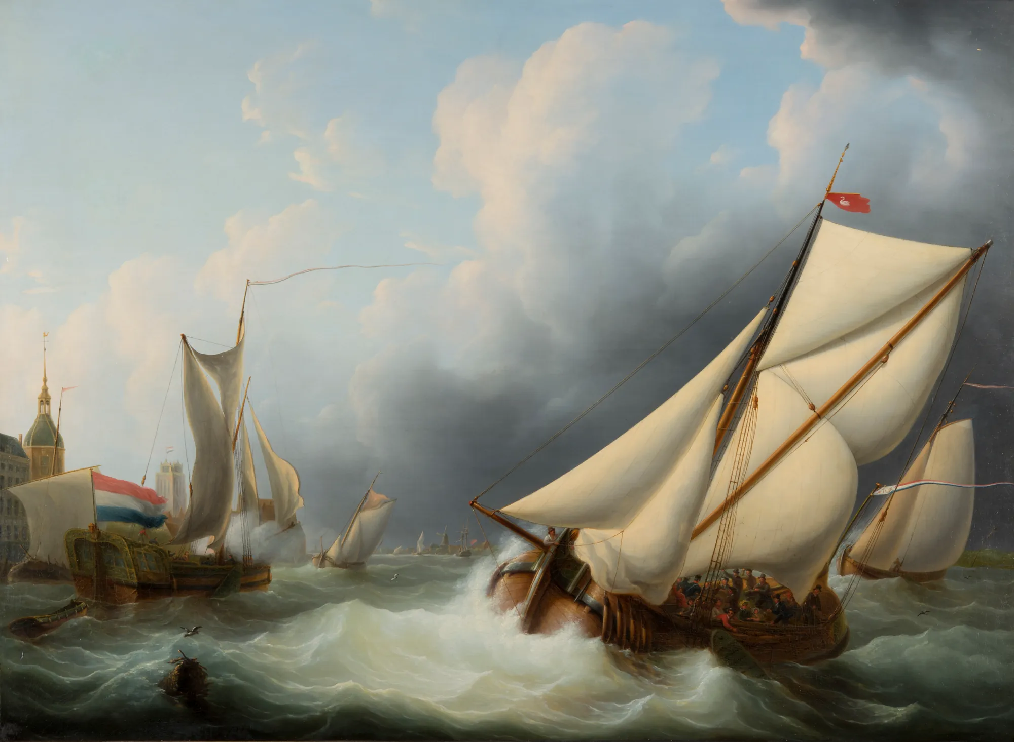 River View with the Packet Boat 'De Zwaan' at Dordrecht