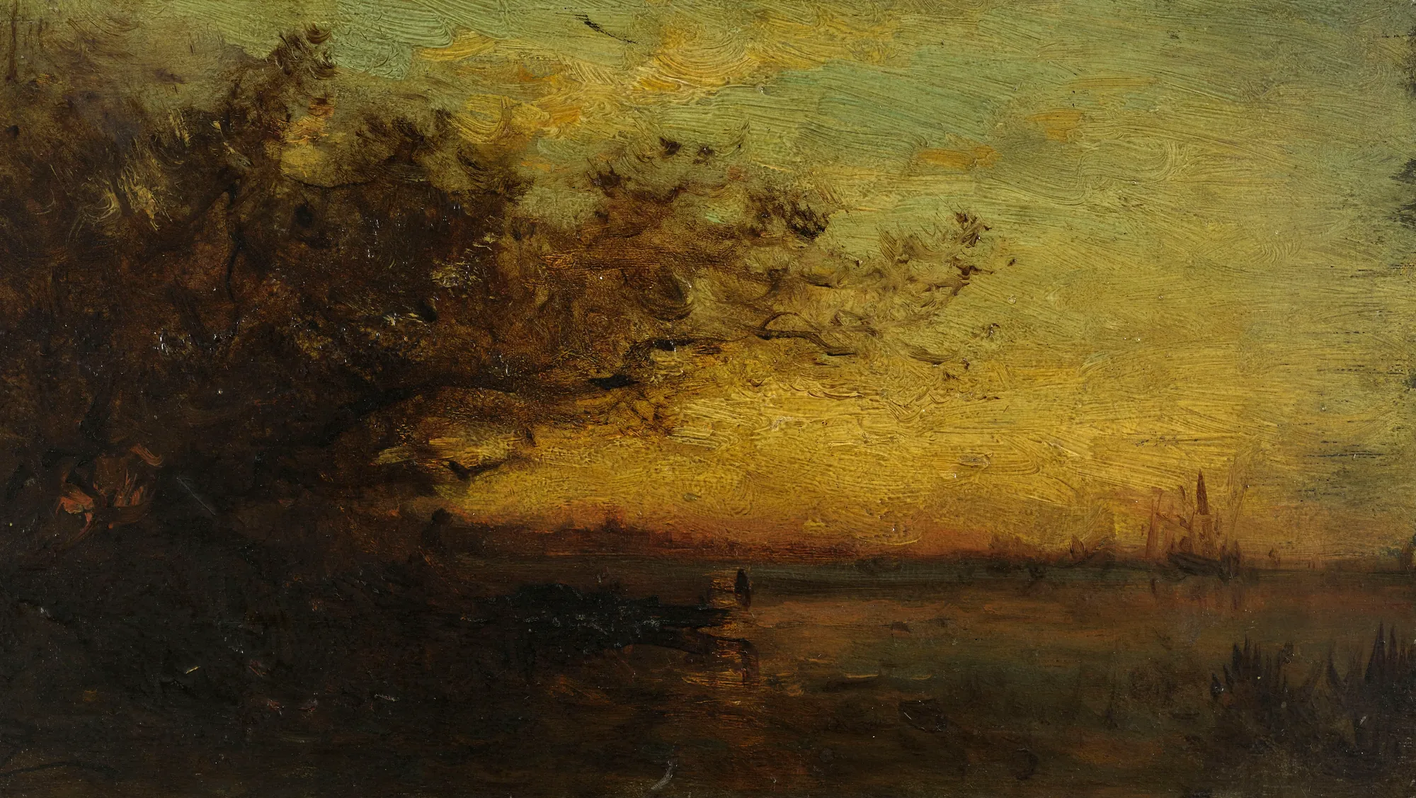 Water Body at Sunset (Plan d'eau, soleil couchant)
