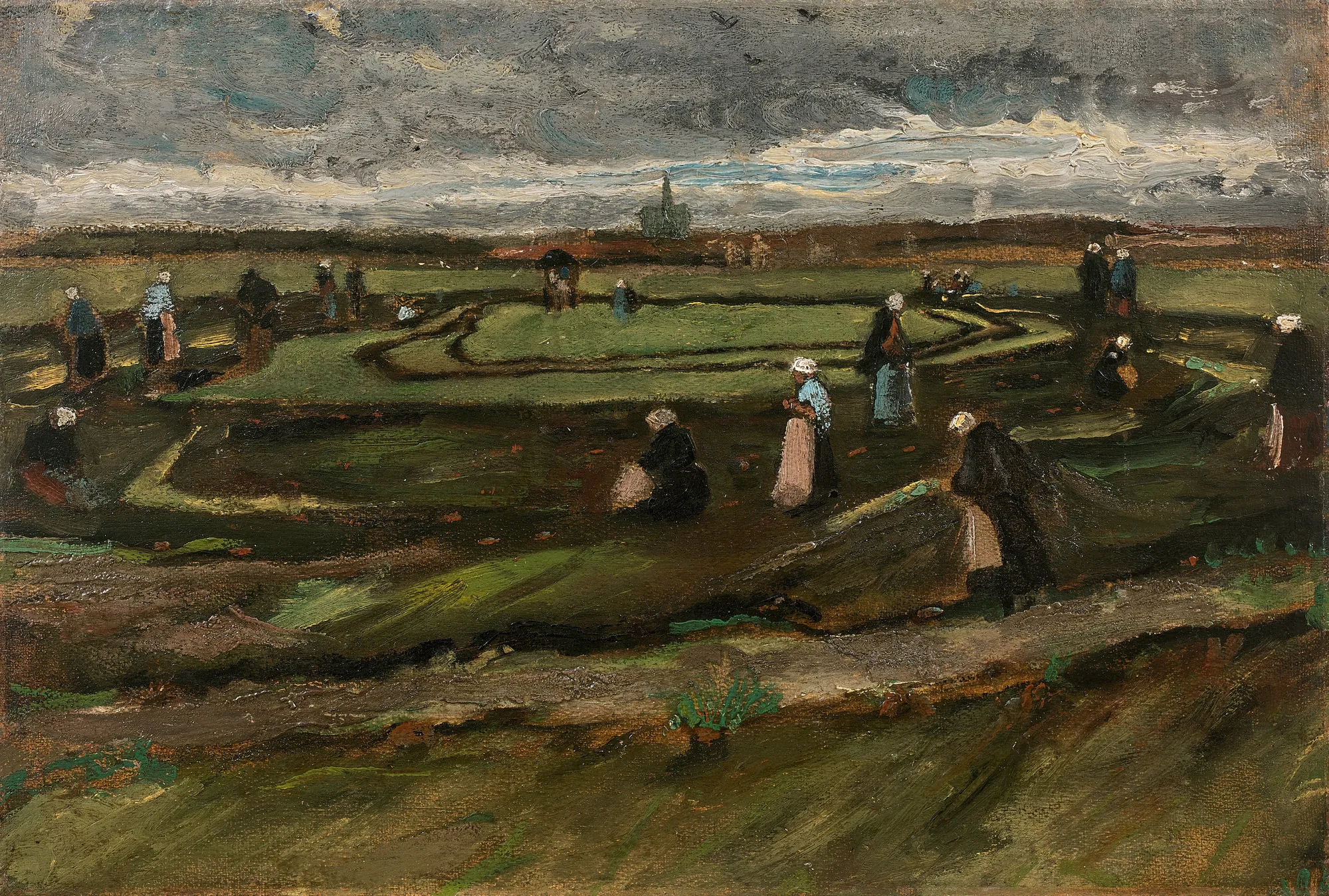 Women Mending Nets in the Dunes