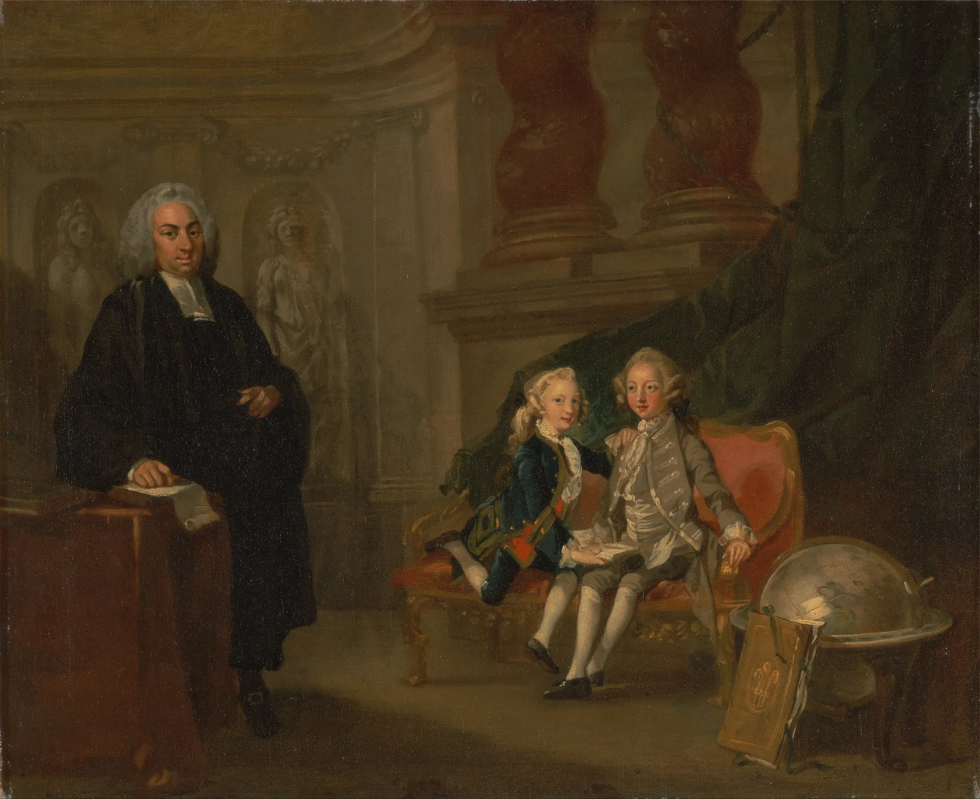Prince George and Prince Edward Augustus with Their Tutor Dr. Francis Ayscough
