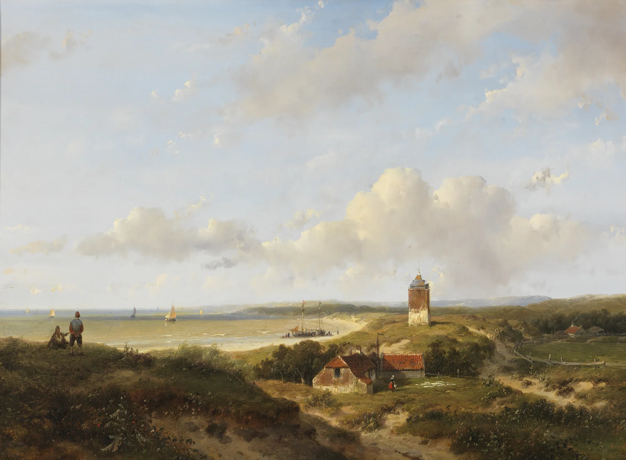Lighthouse and Fishermen's Houses in the Dunes