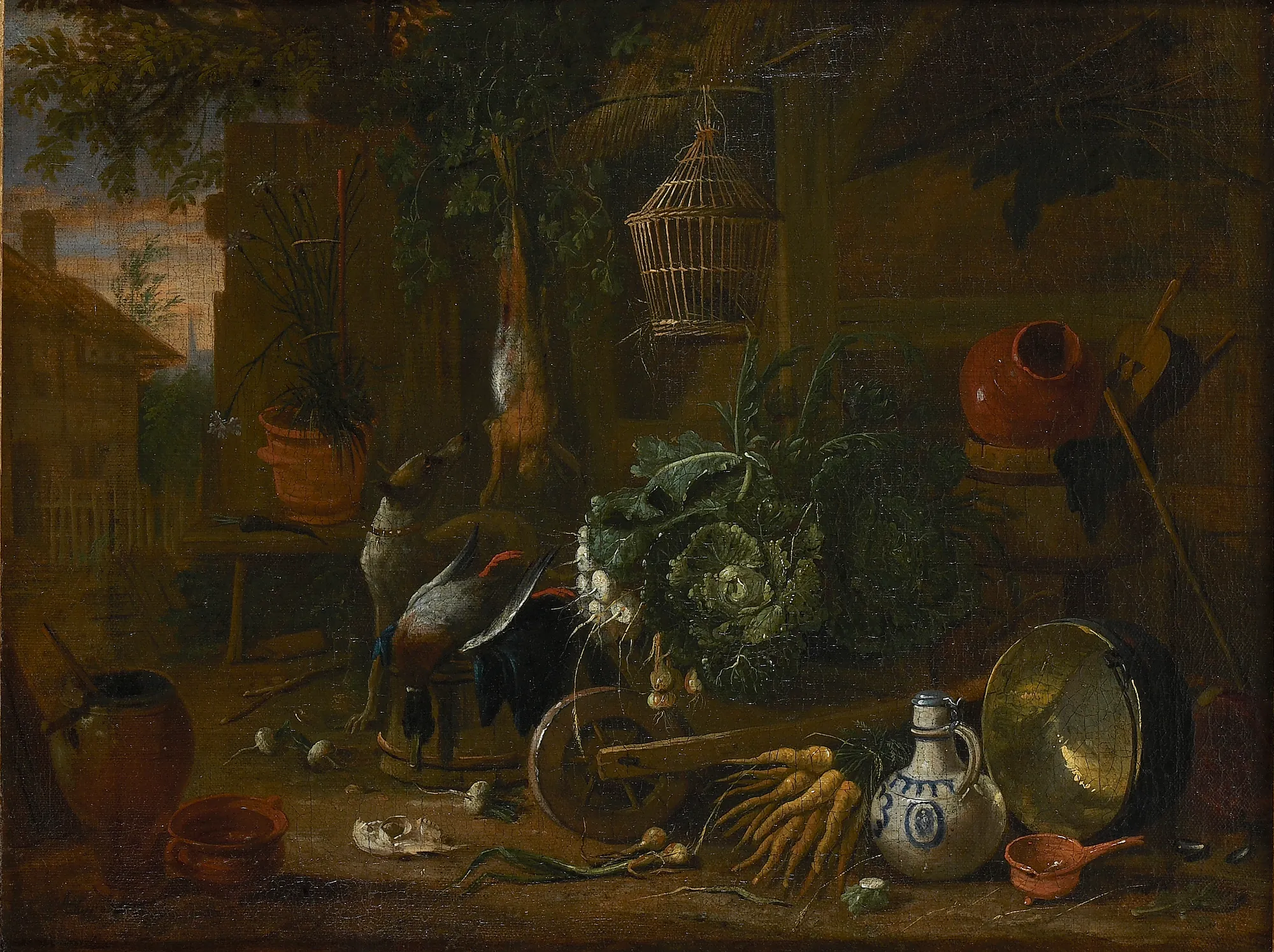 Still Life of Game and Vegetables with a Dog