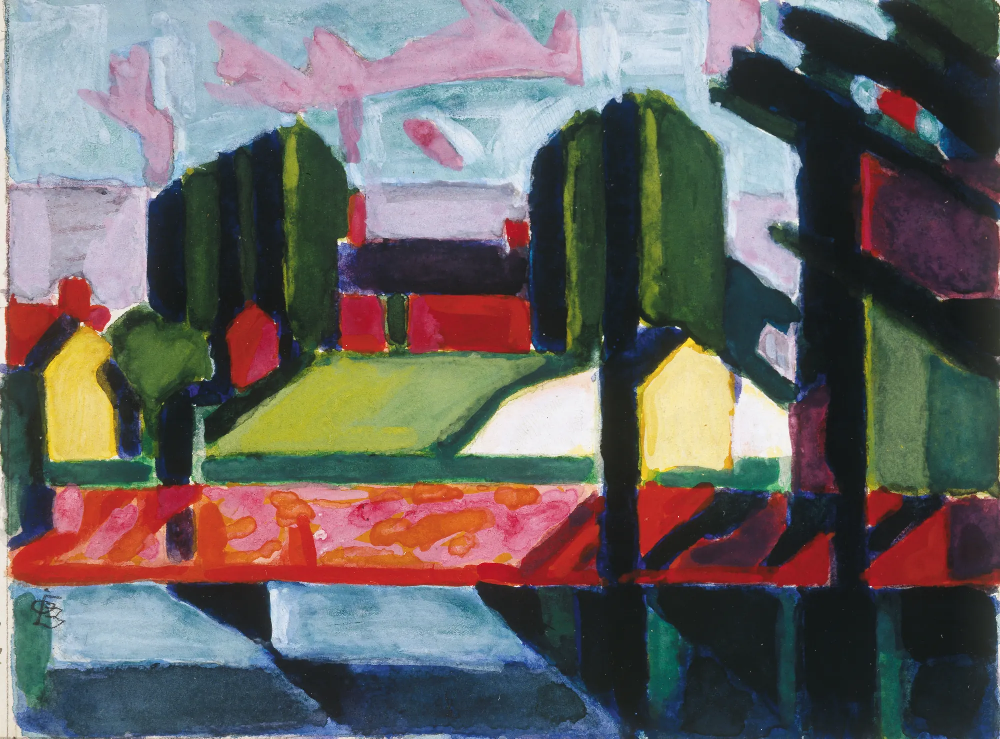 Study for Old Canal (Red & Green)