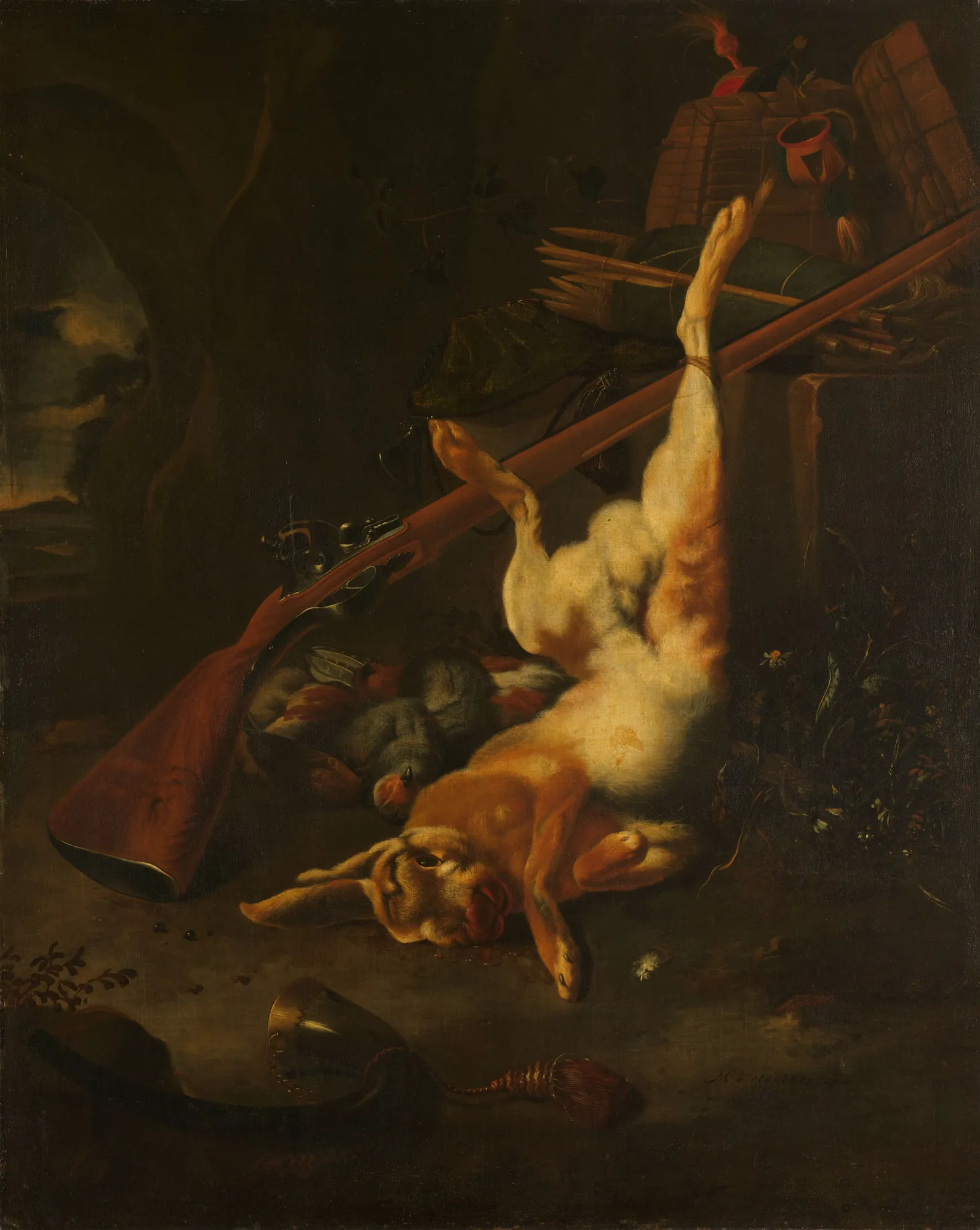 A Hunter's Bag with Dead Hare