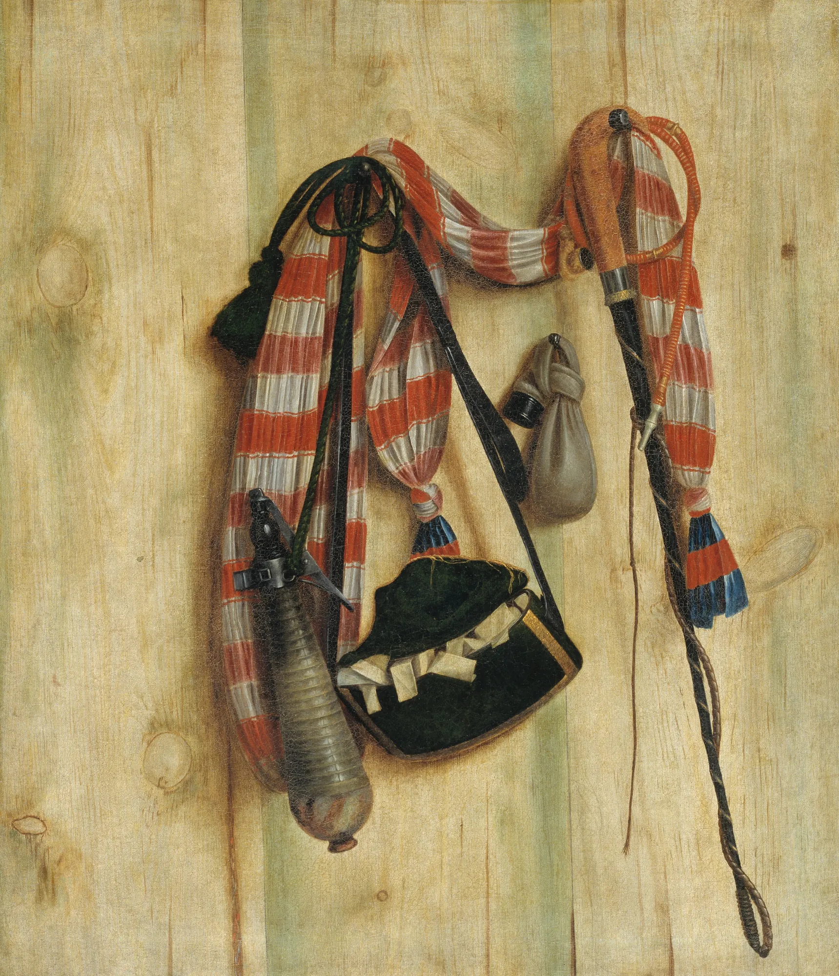 Trompe l'Oeil with Riding Whip and Letter Bag