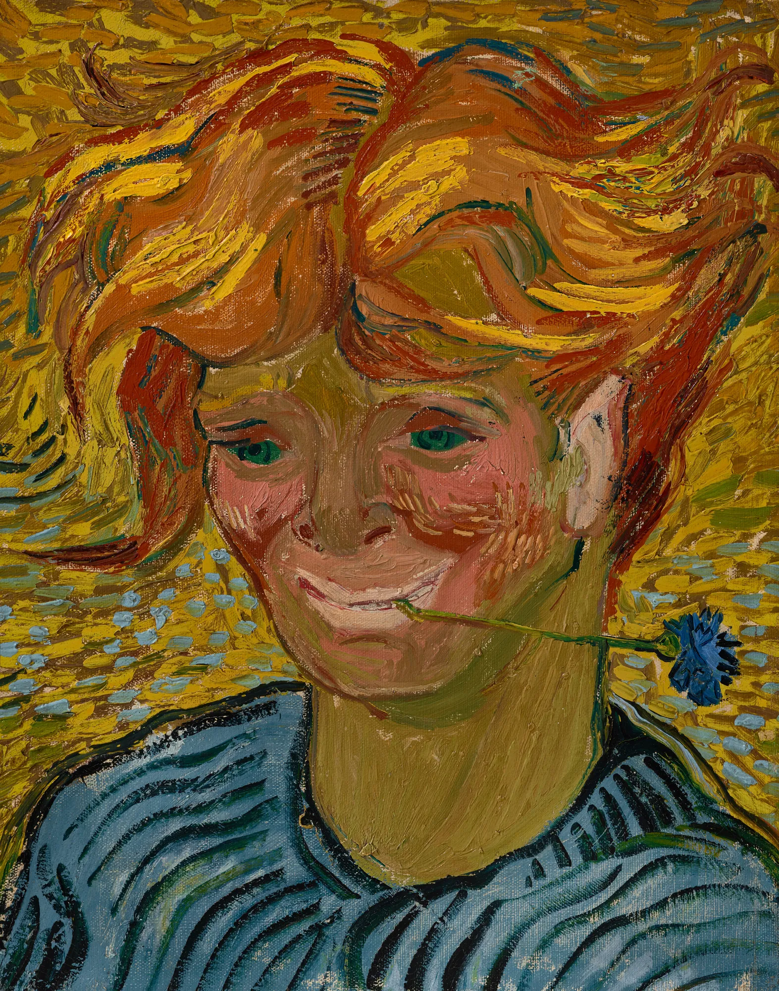 Young Man with Cornflower